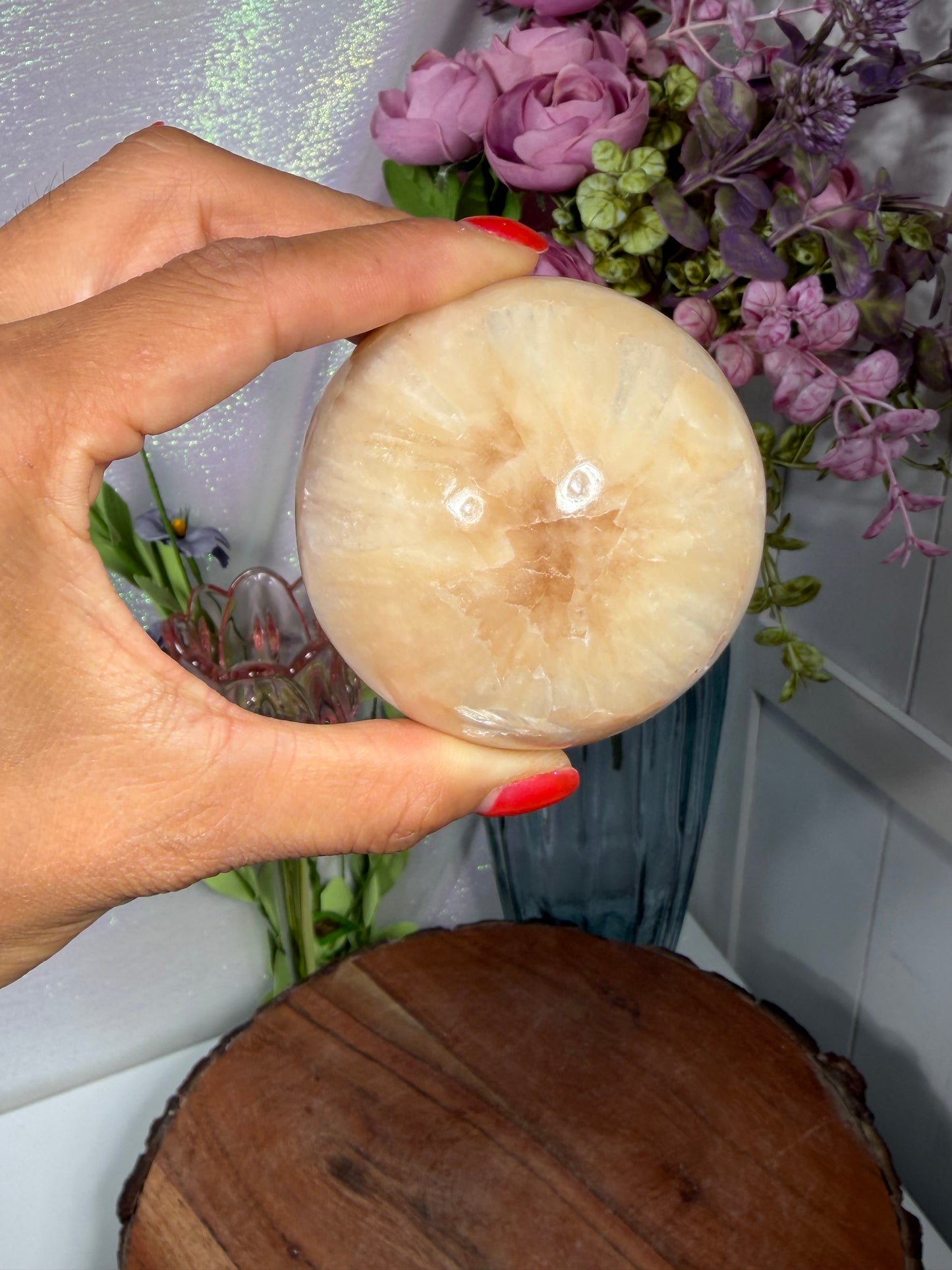 Polished Stilbite Sphere 85