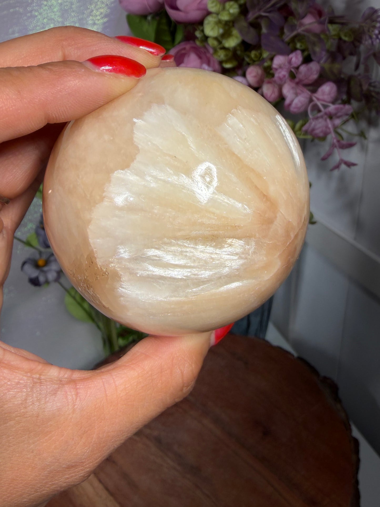 Polished Stilbite Sphere 85