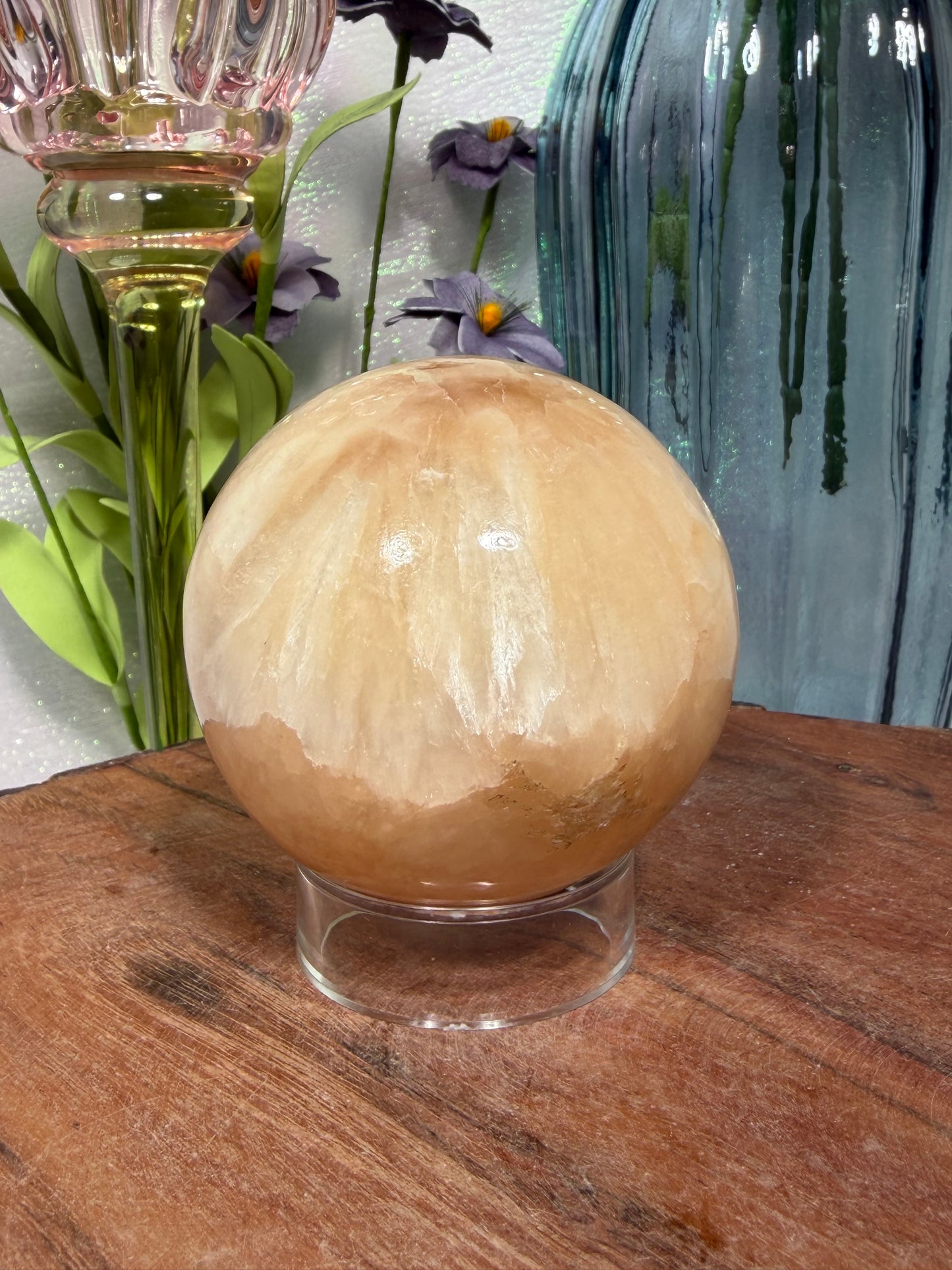 Polished Stilbite Sphere 85