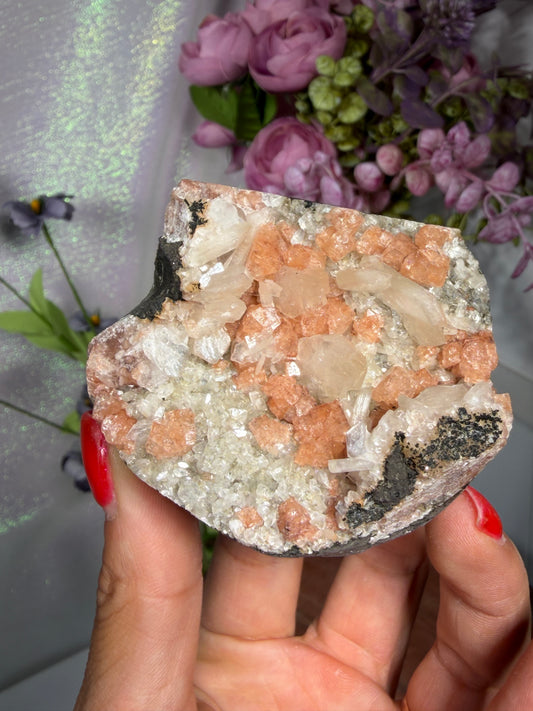 Chabazite Crystal Geode with Stilbite 84a