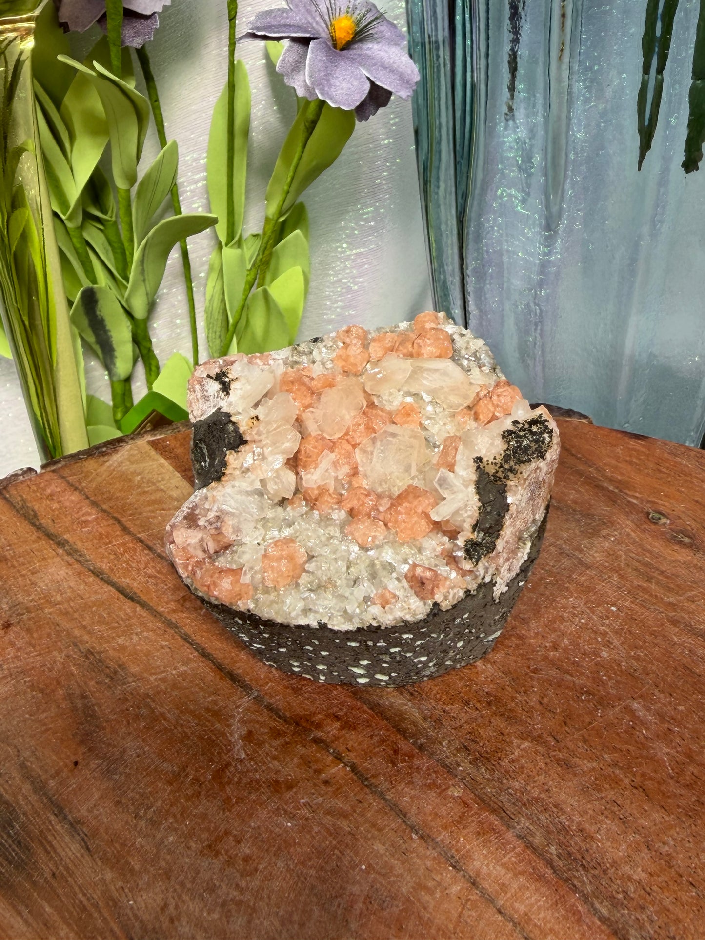 Chabazite Crystal Geode with Stilbite 84a