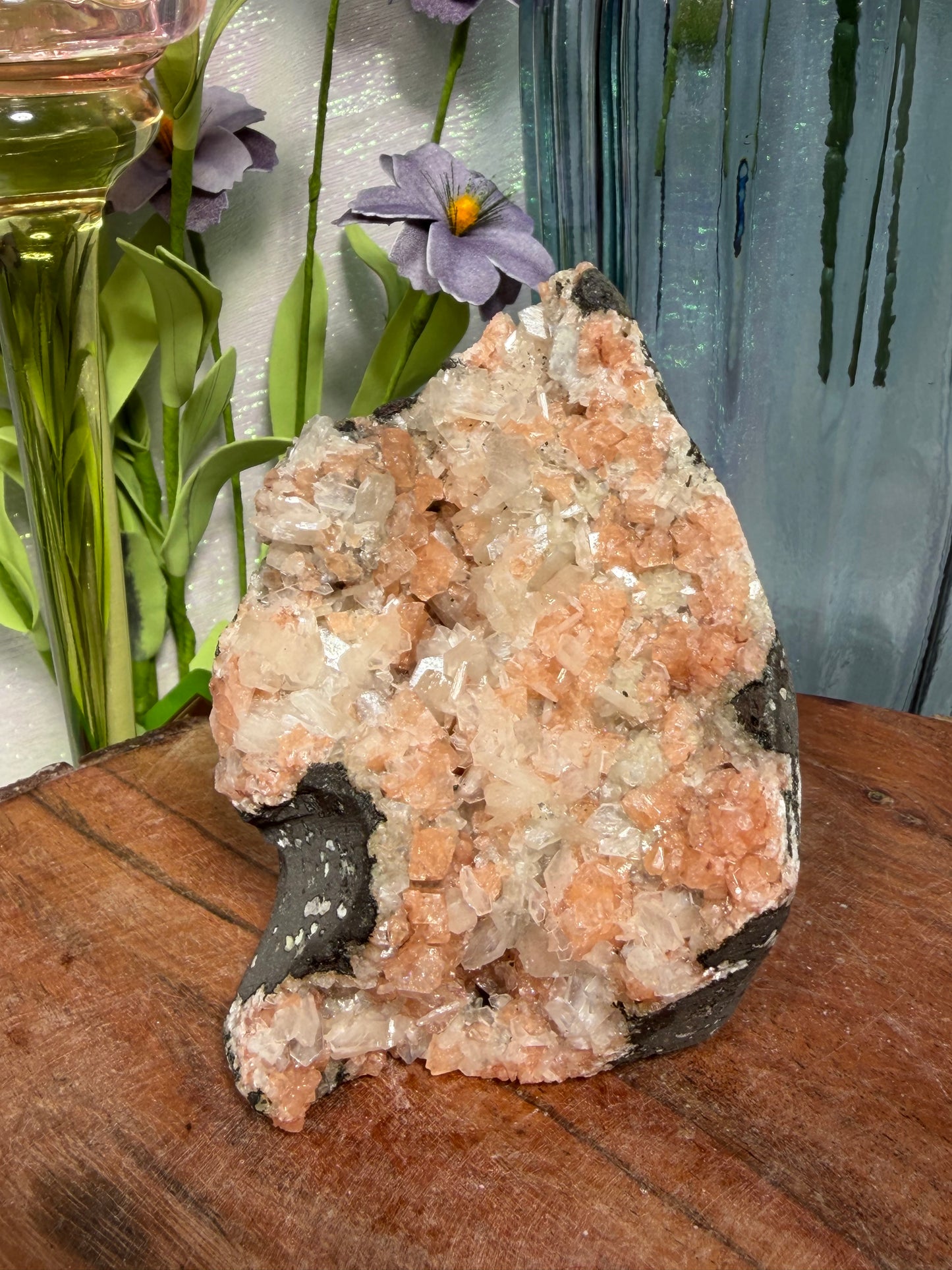 Chabazite Crystal Geode with Stilbite 128