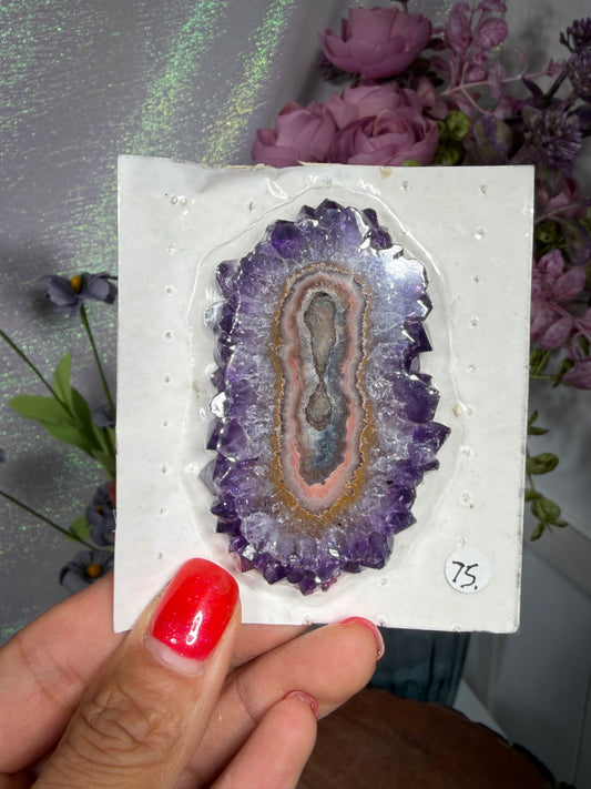 Amethyst stalactite eye slice