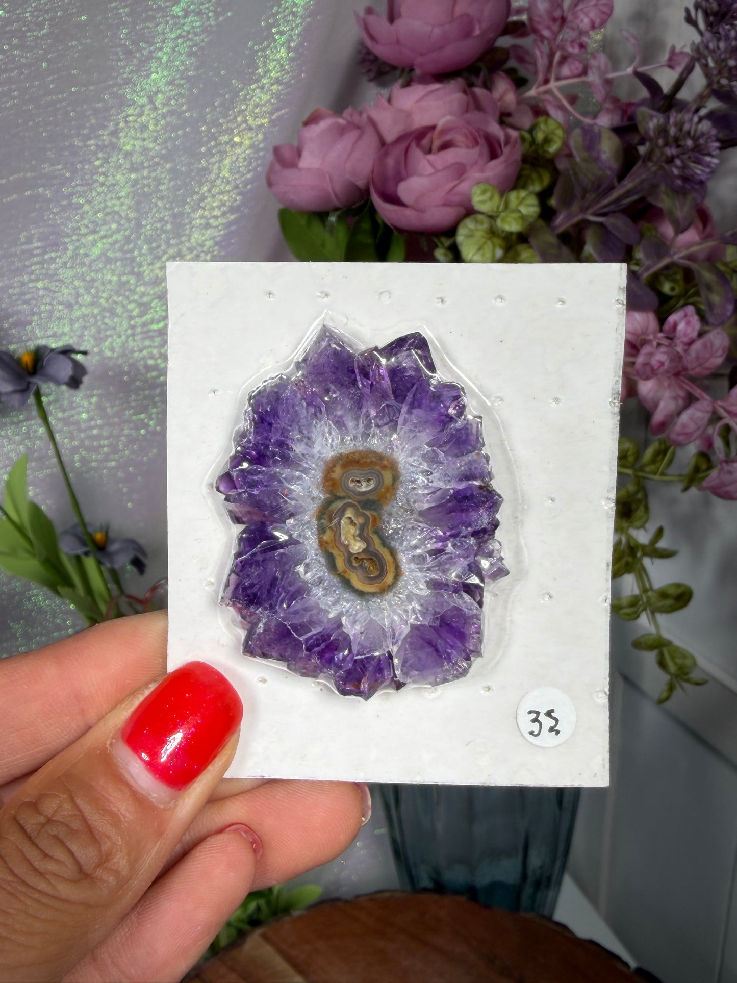 Amethyst stalactite eye slice