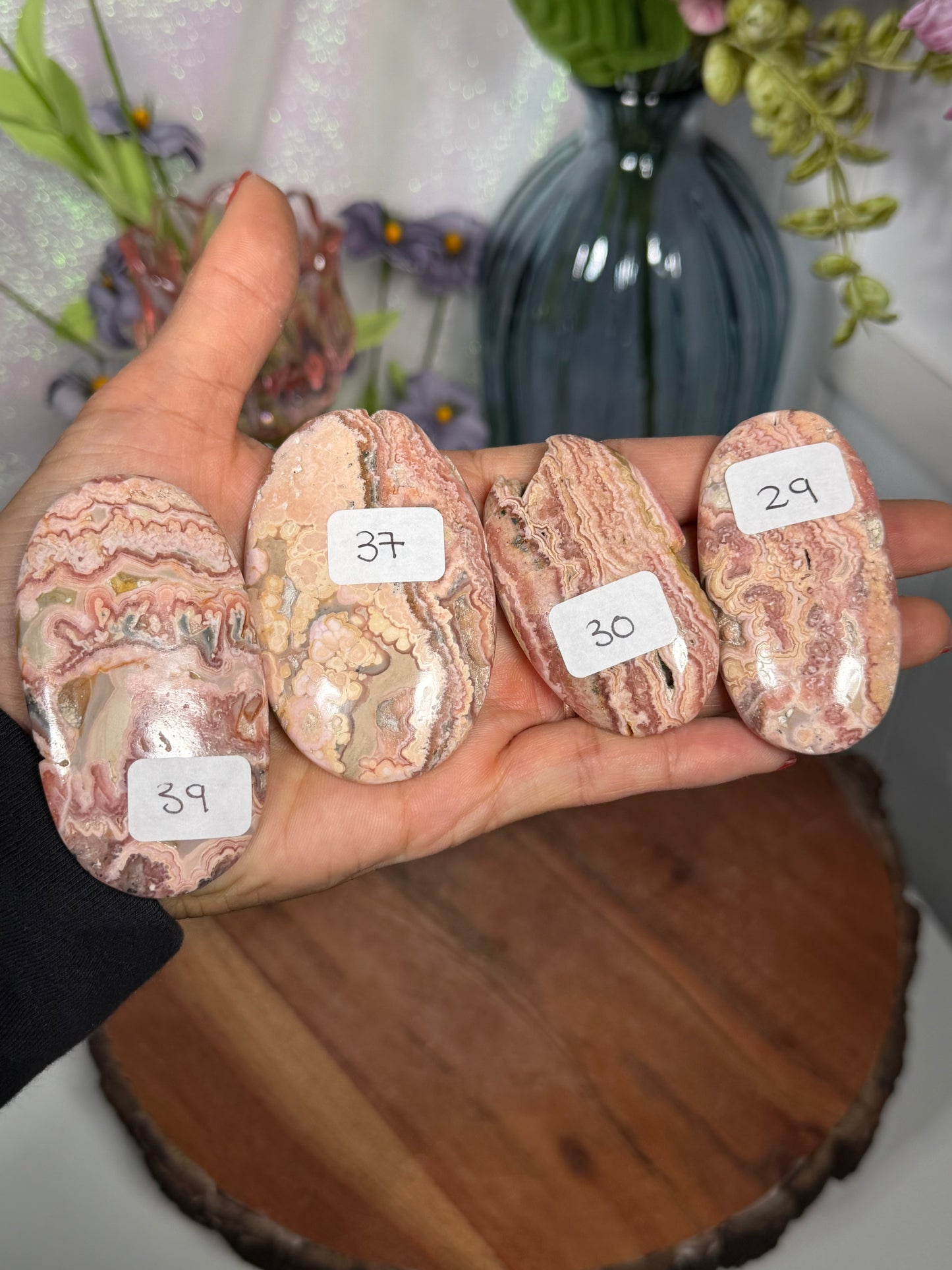 Rhodochrosite palmstones