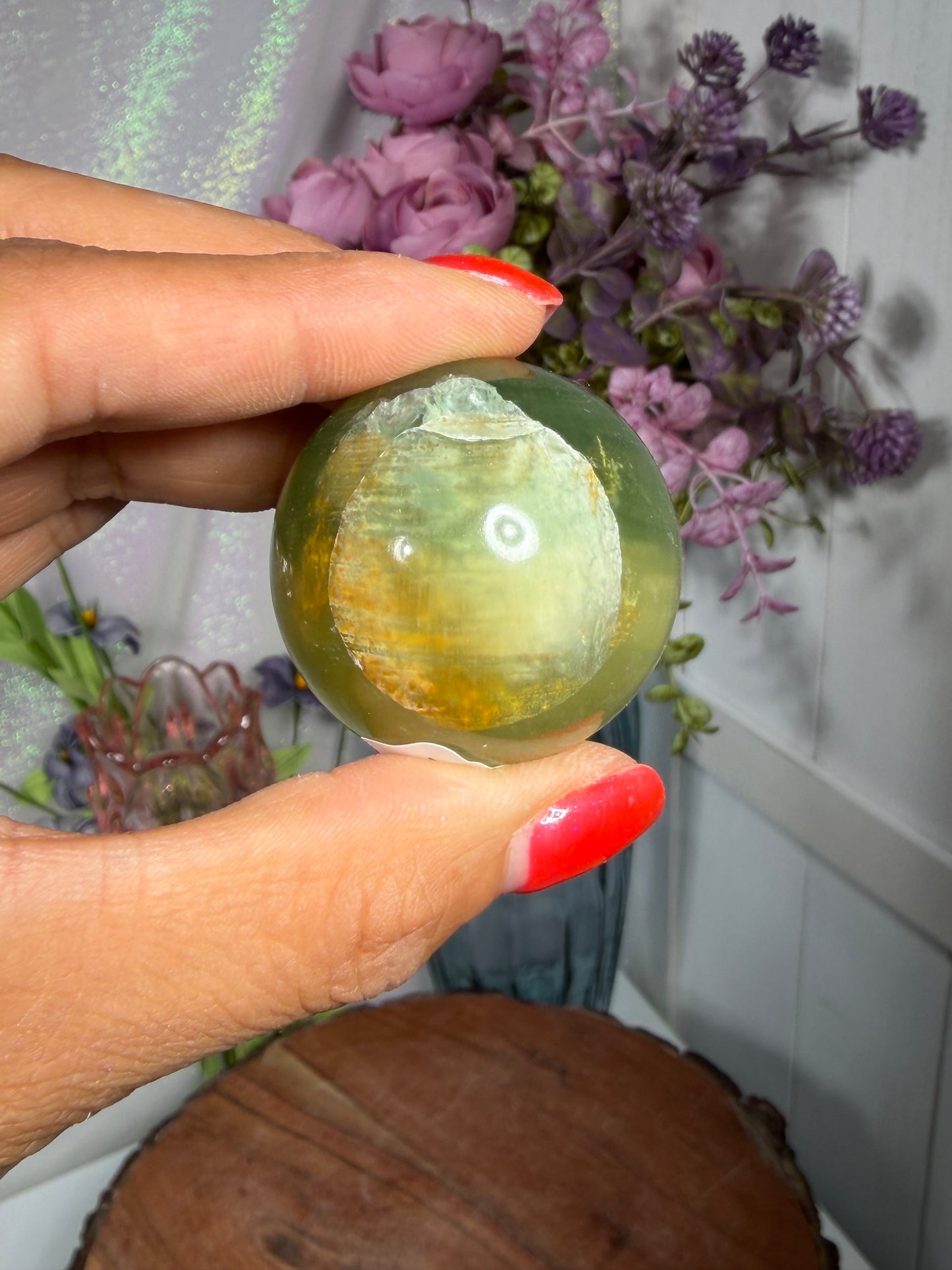Lemon Lime Fluorite Sphere 22