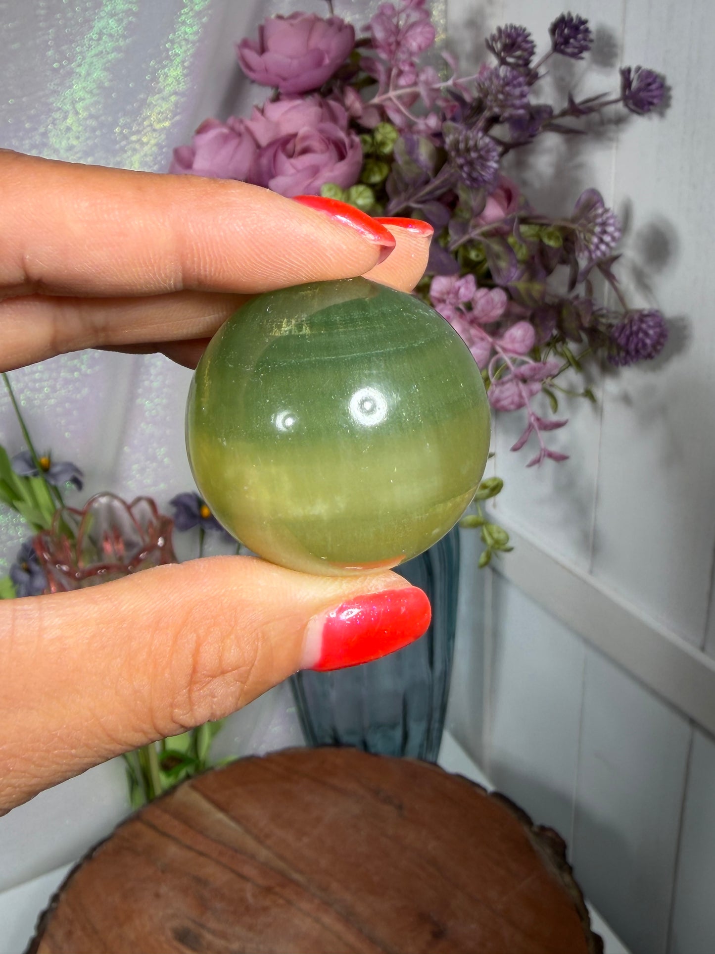 Lemon Lime Fluorite Sphere 22