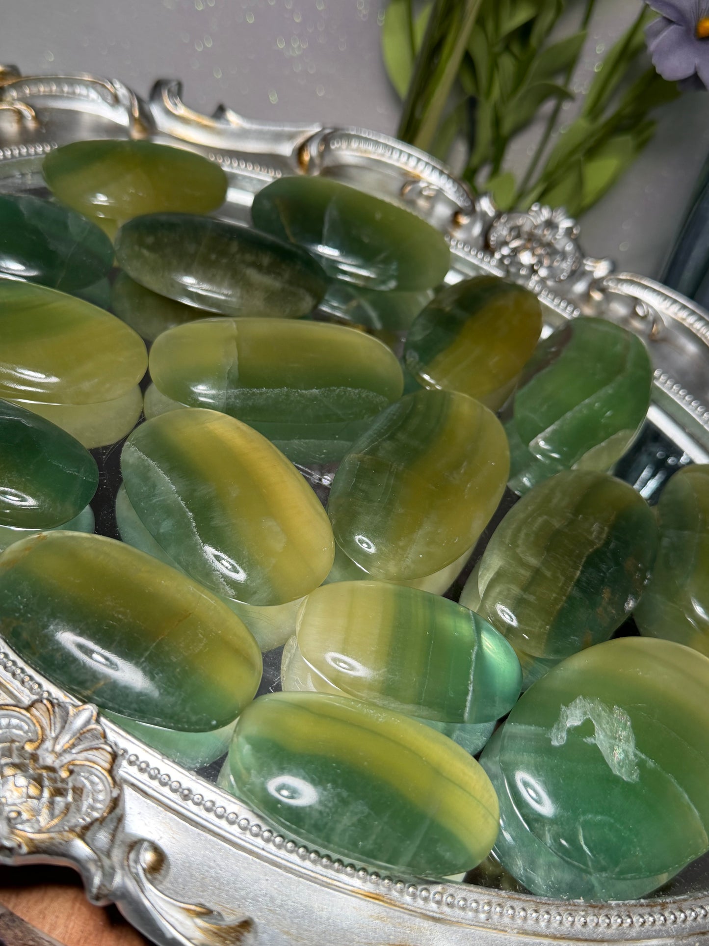 Lemon Lime Fluorite Palmstones