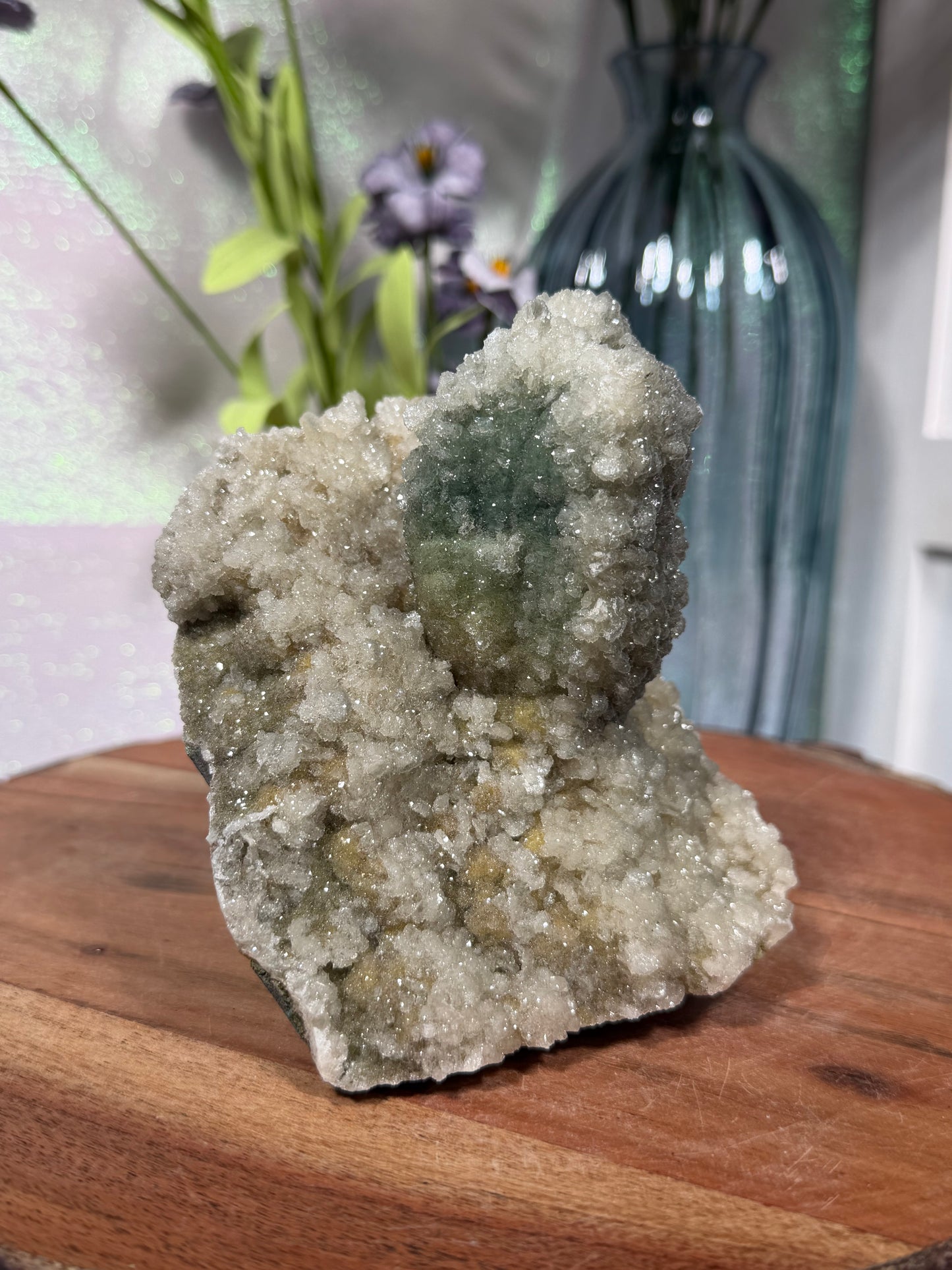 "Smokey Saguaro" Micro Heulandite Coated Calcite with Black Dusted Hematite 216