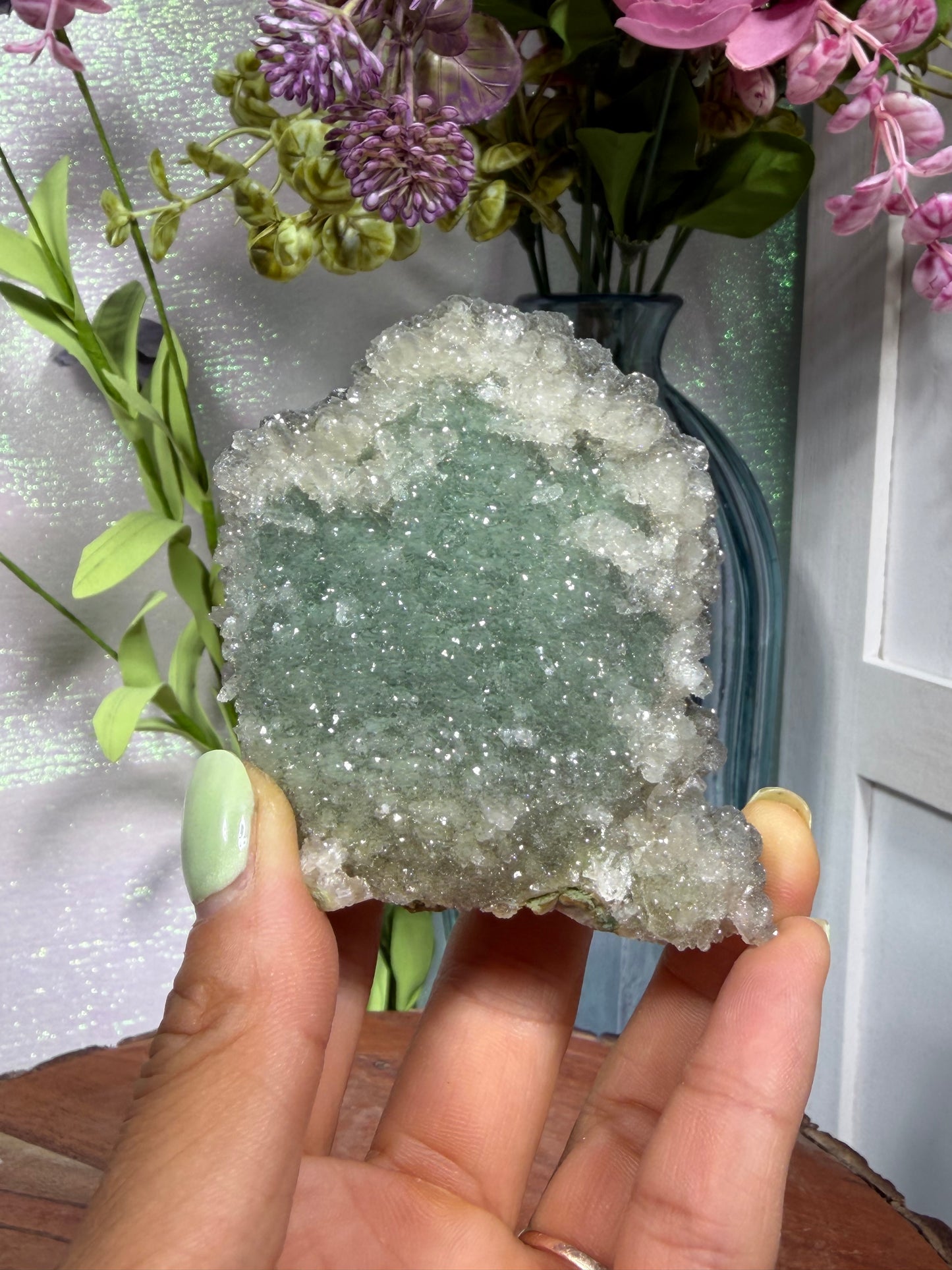 "Smokey Saguaro" Micro Heulandite Coated Calcite with Black Dusted Hematite 84