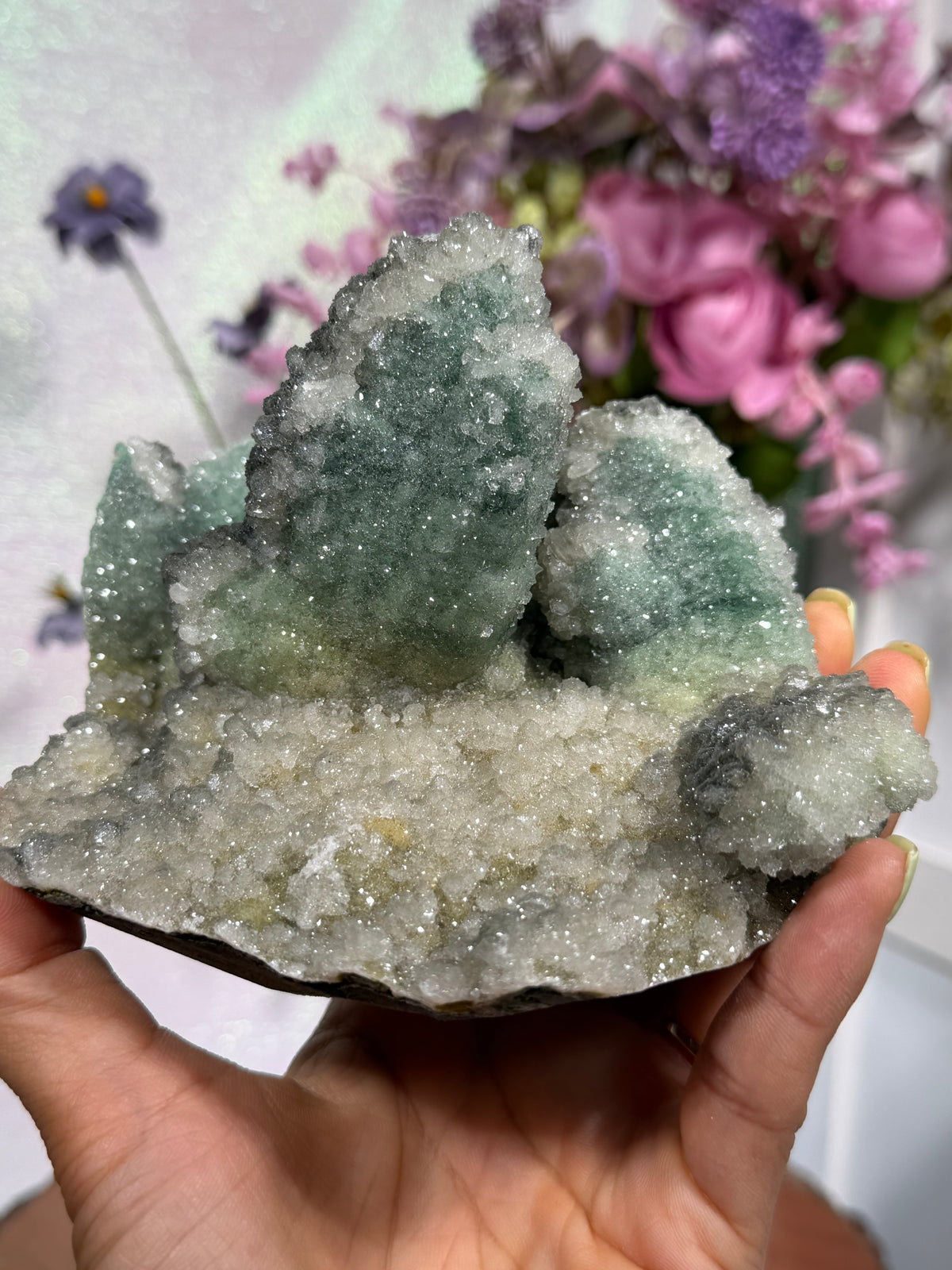 "Smokey Saguaro" Micro Heulandite Coated Calcite with Black Dusted Hematite 259a