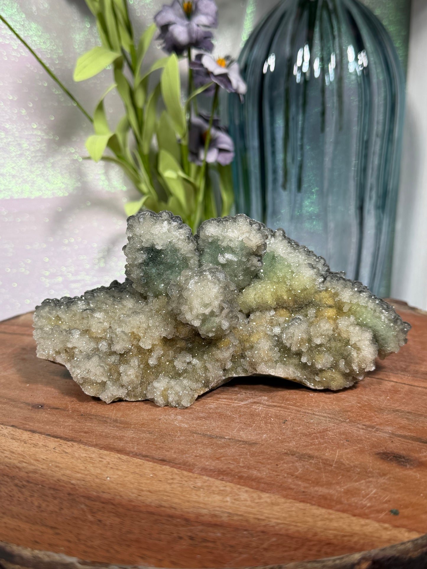 "Smokey Saguaro" Micro Heulandite Coated Calcite with Black Dusted Hematite 177