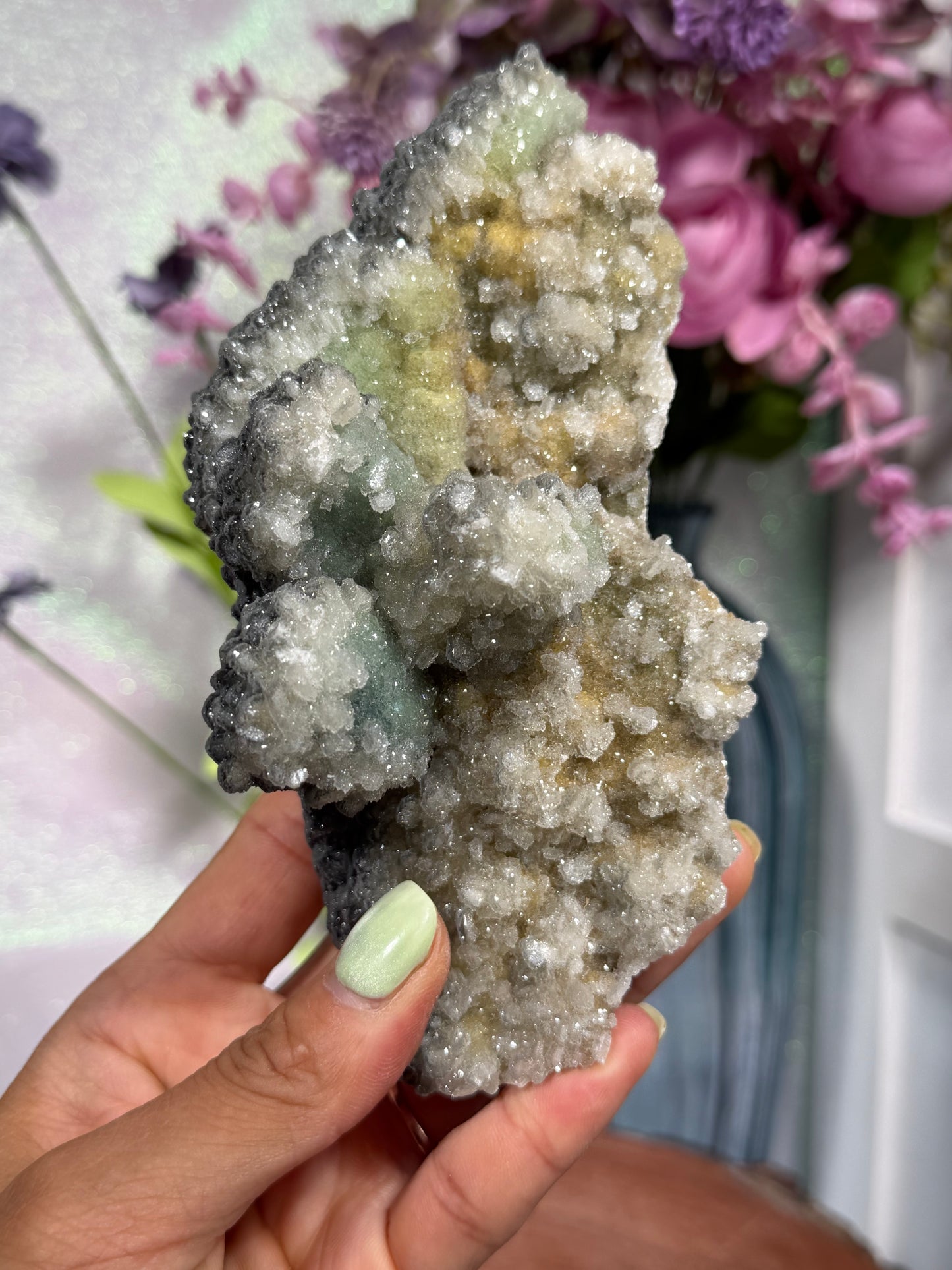 "Smokey Saguaro" Micro Heulandite Coated Calcite with Black Dusted Hematite 177