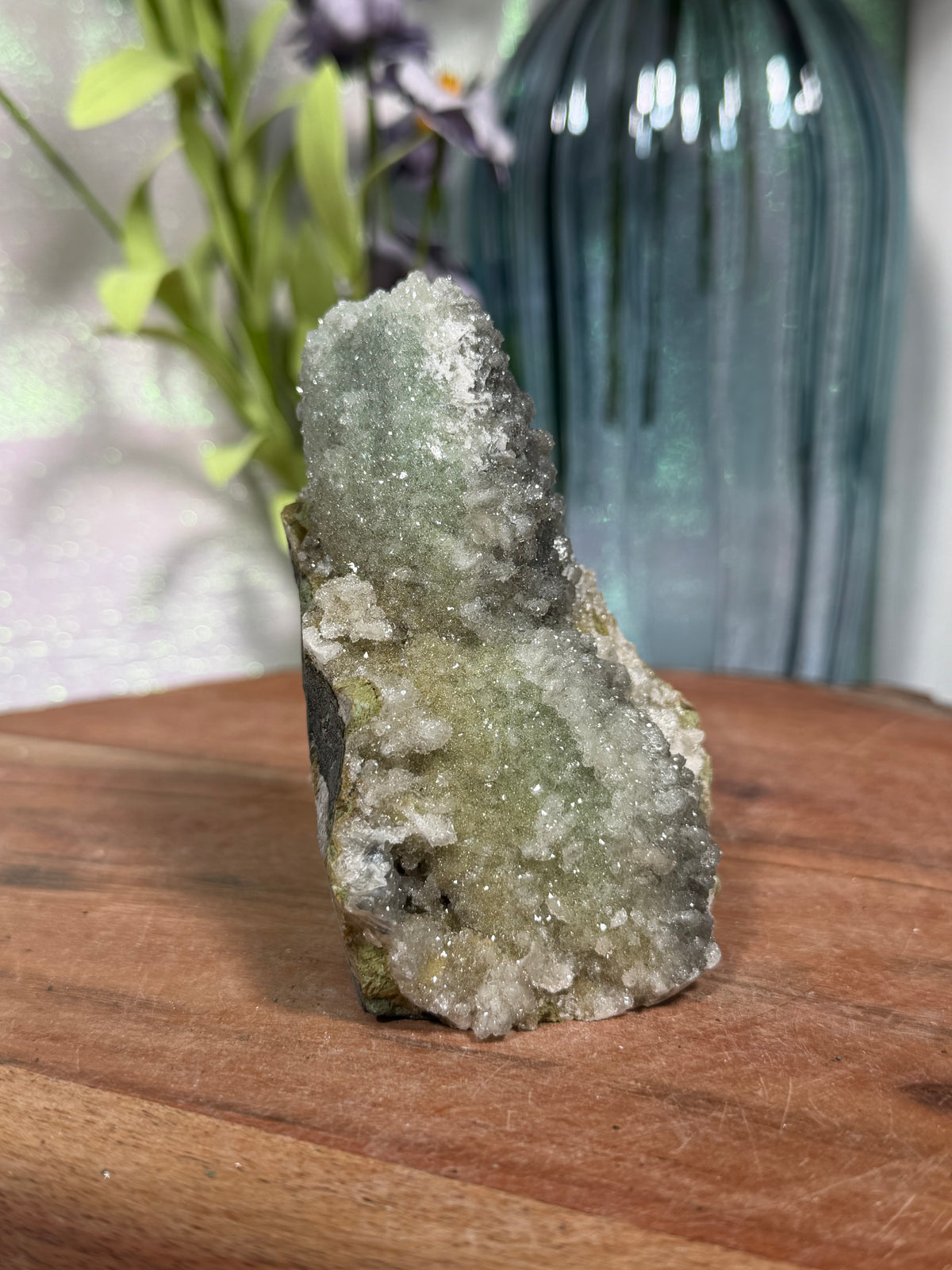"Smokey Saguaro" Micro Heulandite Coated Calcite with Black Dusted Hematite 98