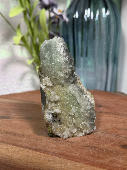 "Smokey Saguaro" Micro Heulandite Coated Calcite with Black Dusted Hematite 98