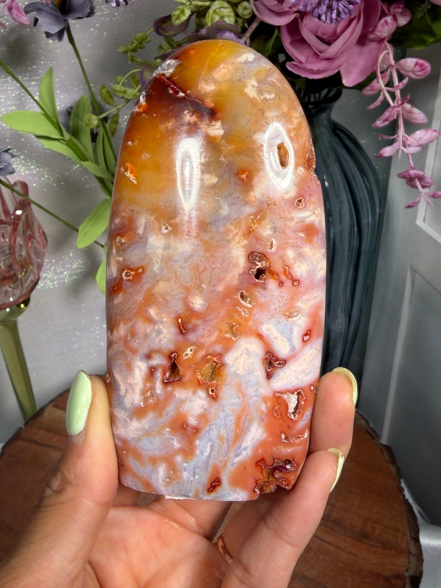 Pink Carnelian Freeform Indonesia 64b