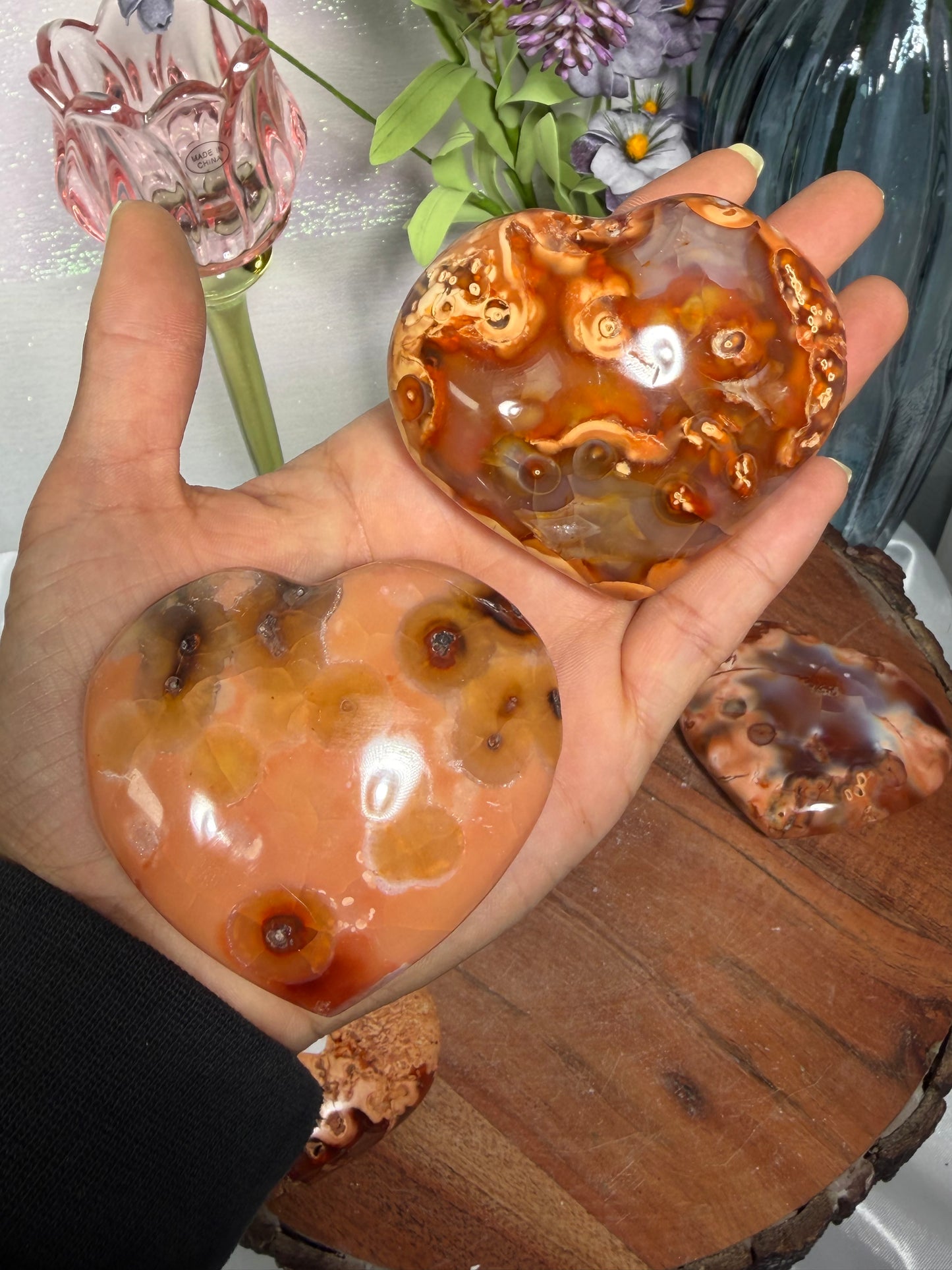 Carnelian Orca Hearts