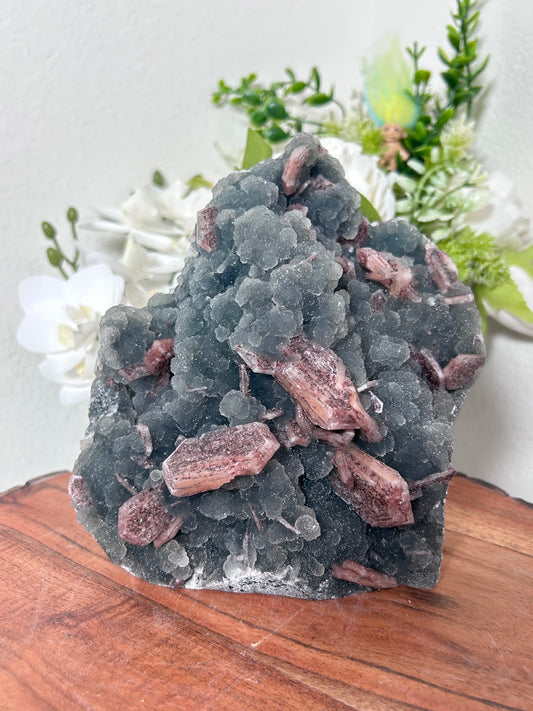 Black Chalcedony with Stilbite Hematite Inclusions 340