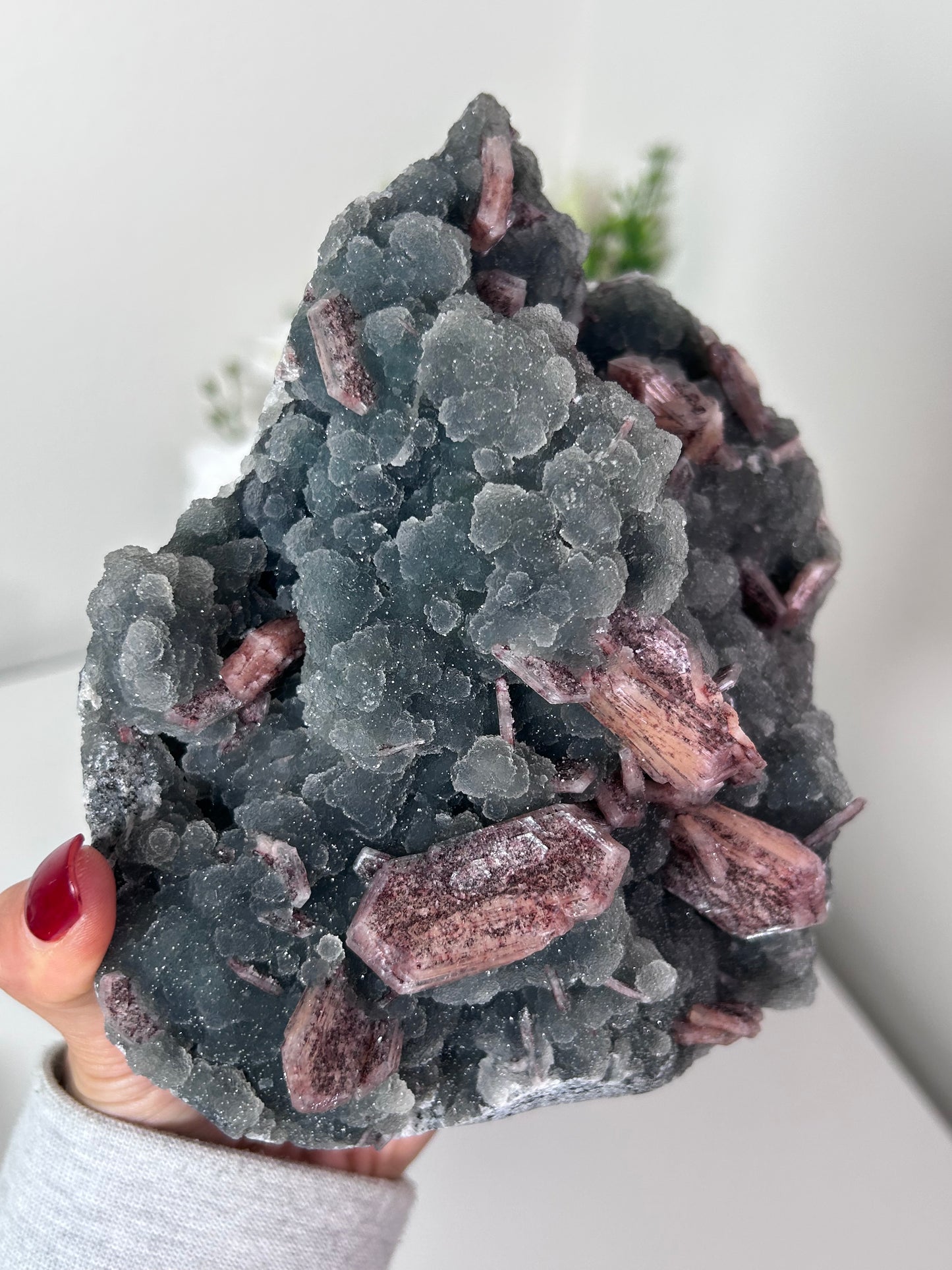 Black Chalcedony with Stilbite Hematite Inclusions 340