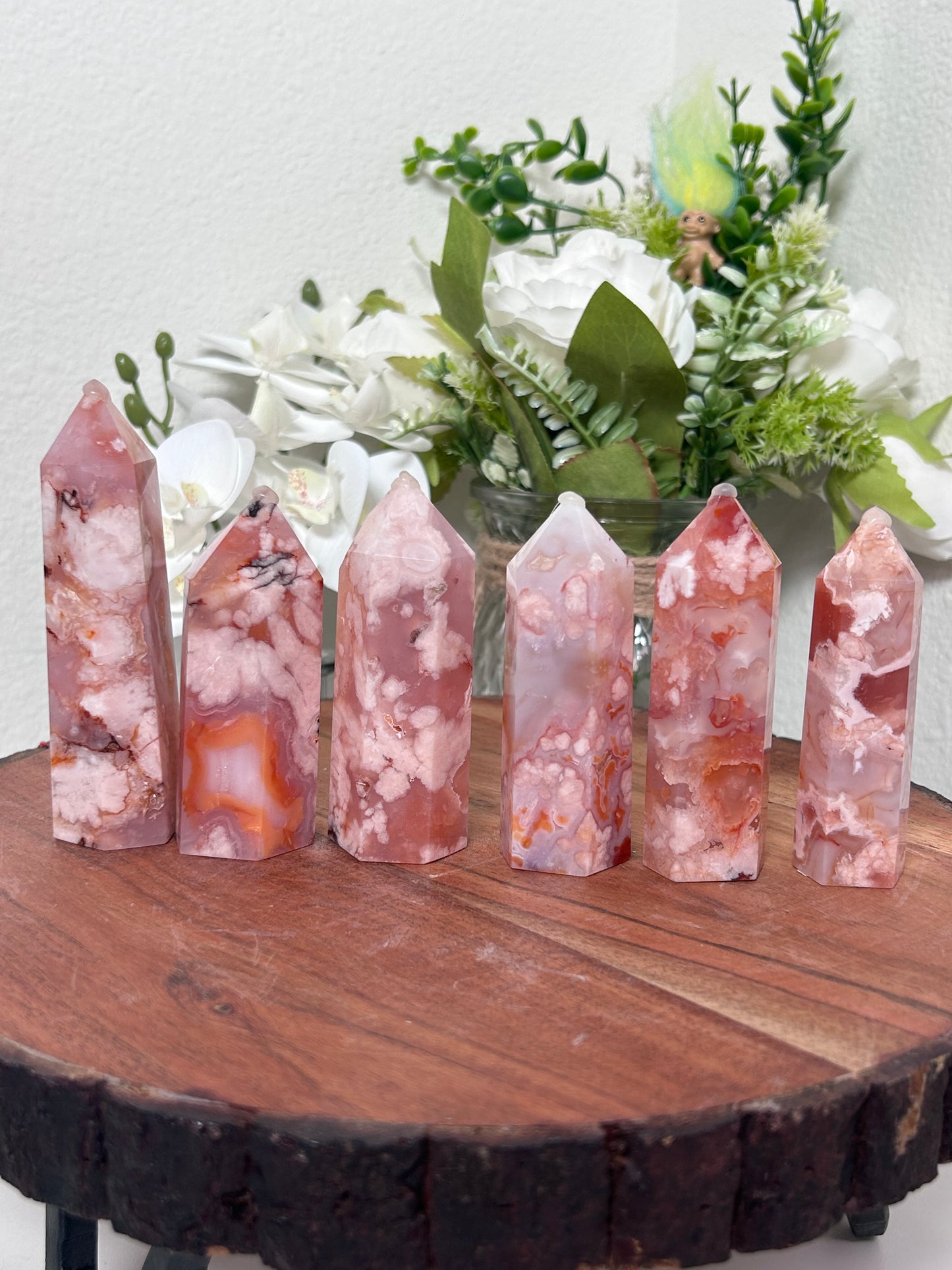 Carnelian Flower Agate Towers