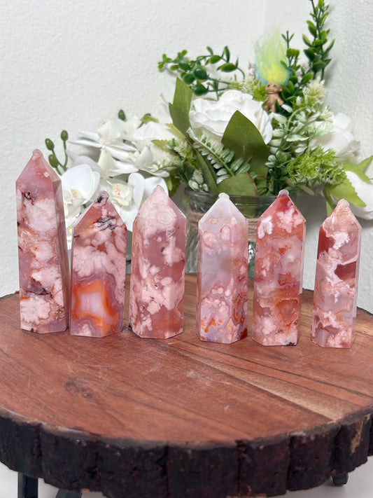 Carnelian Flower Agate Towers
