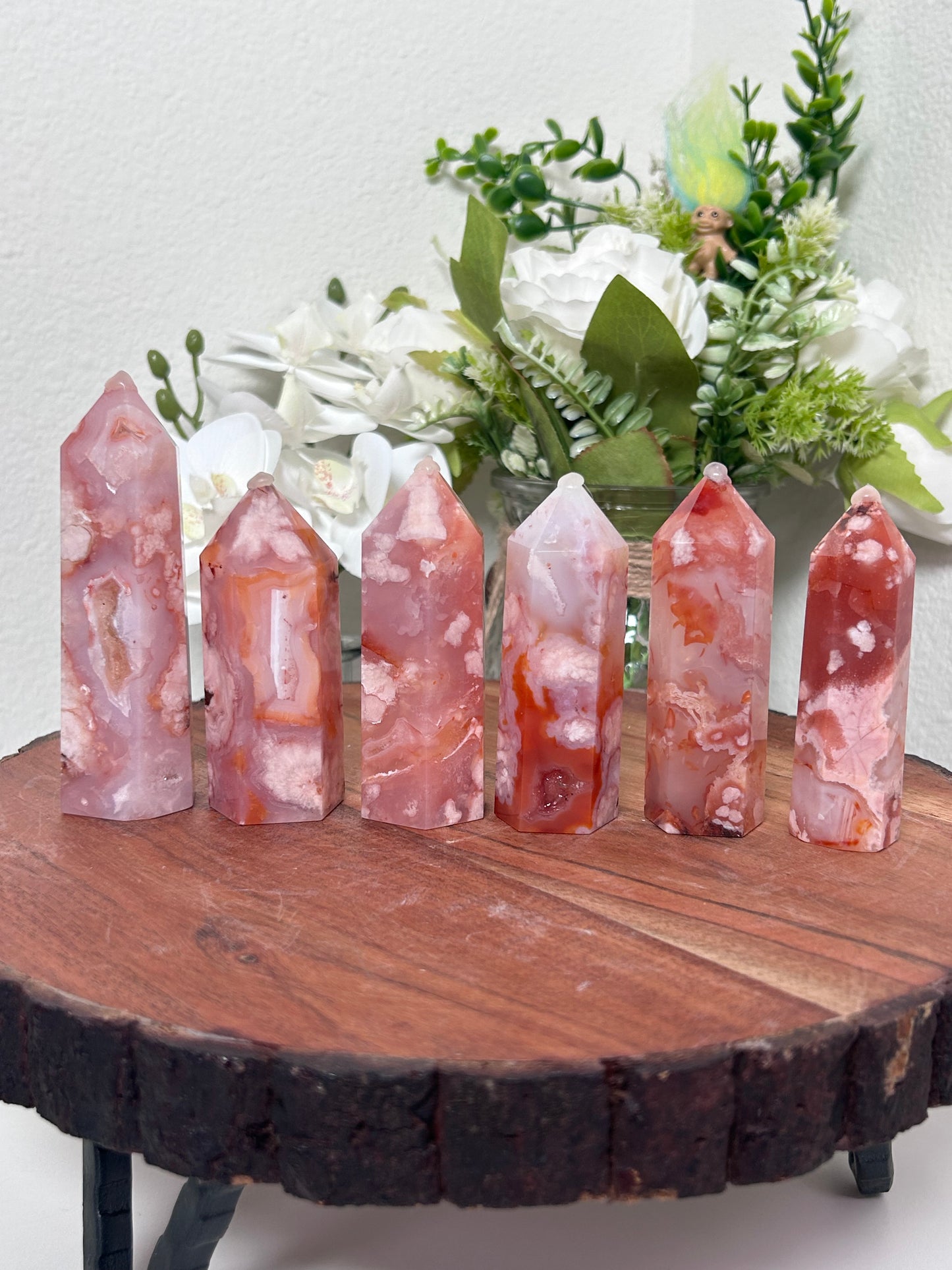 Carnelian Flower Agate Towers