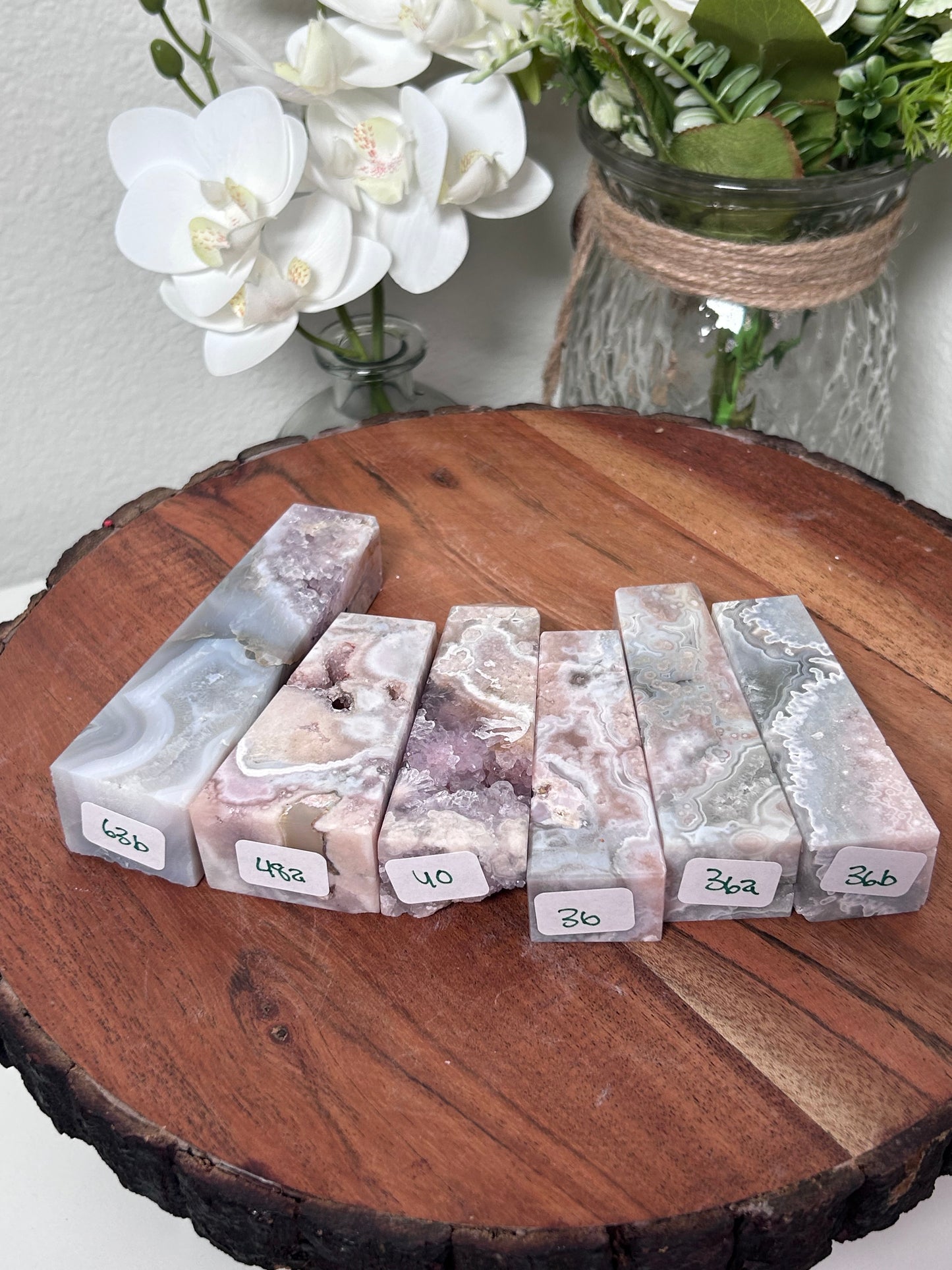 Pink Amethyst Flower Agate Towers 63b, 48a, 40, 36, 36a, 36b