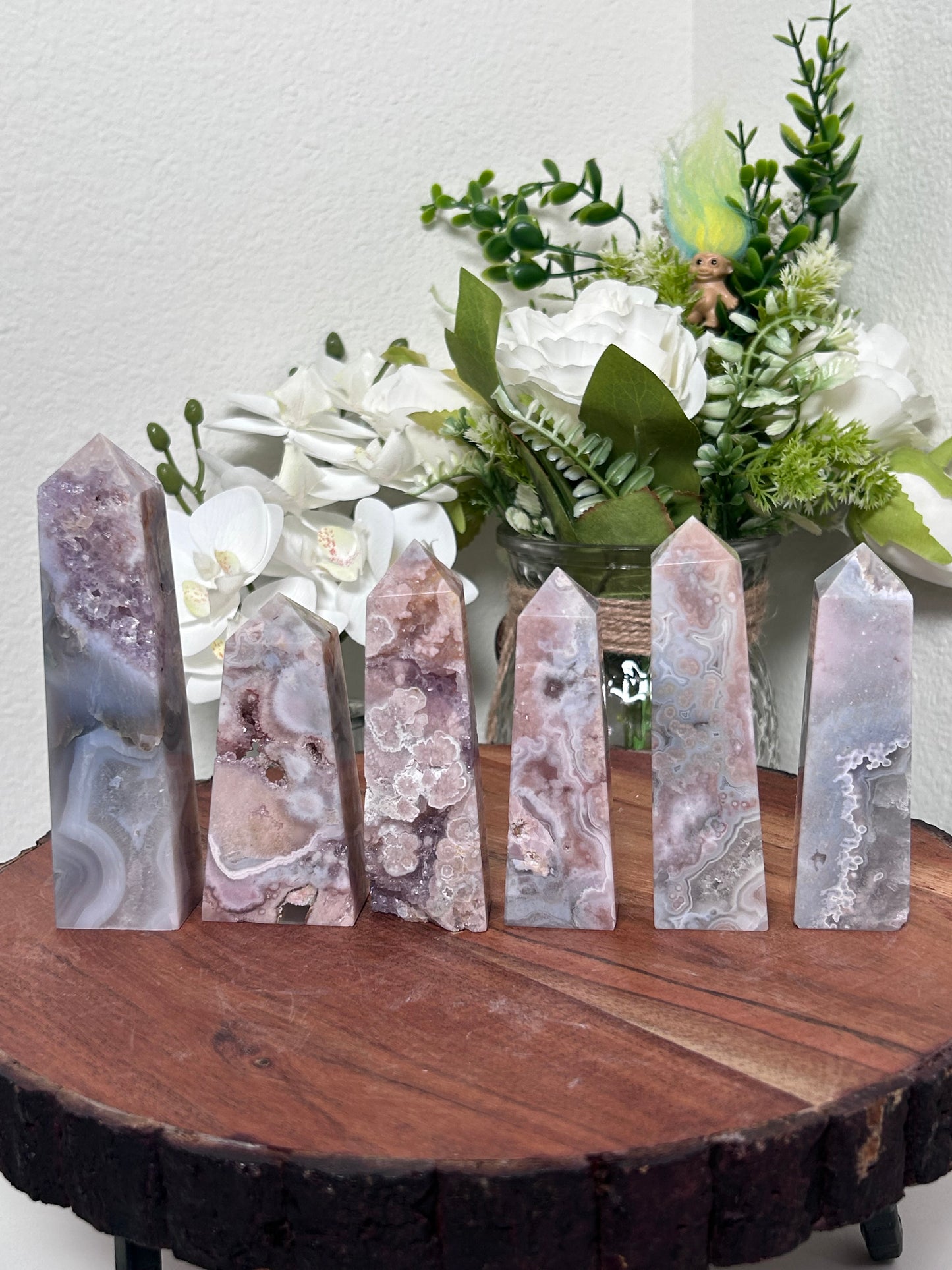 Pink Amethyst Flower Agate Towers 63b, 48a, 40, 36, 36a, 36b