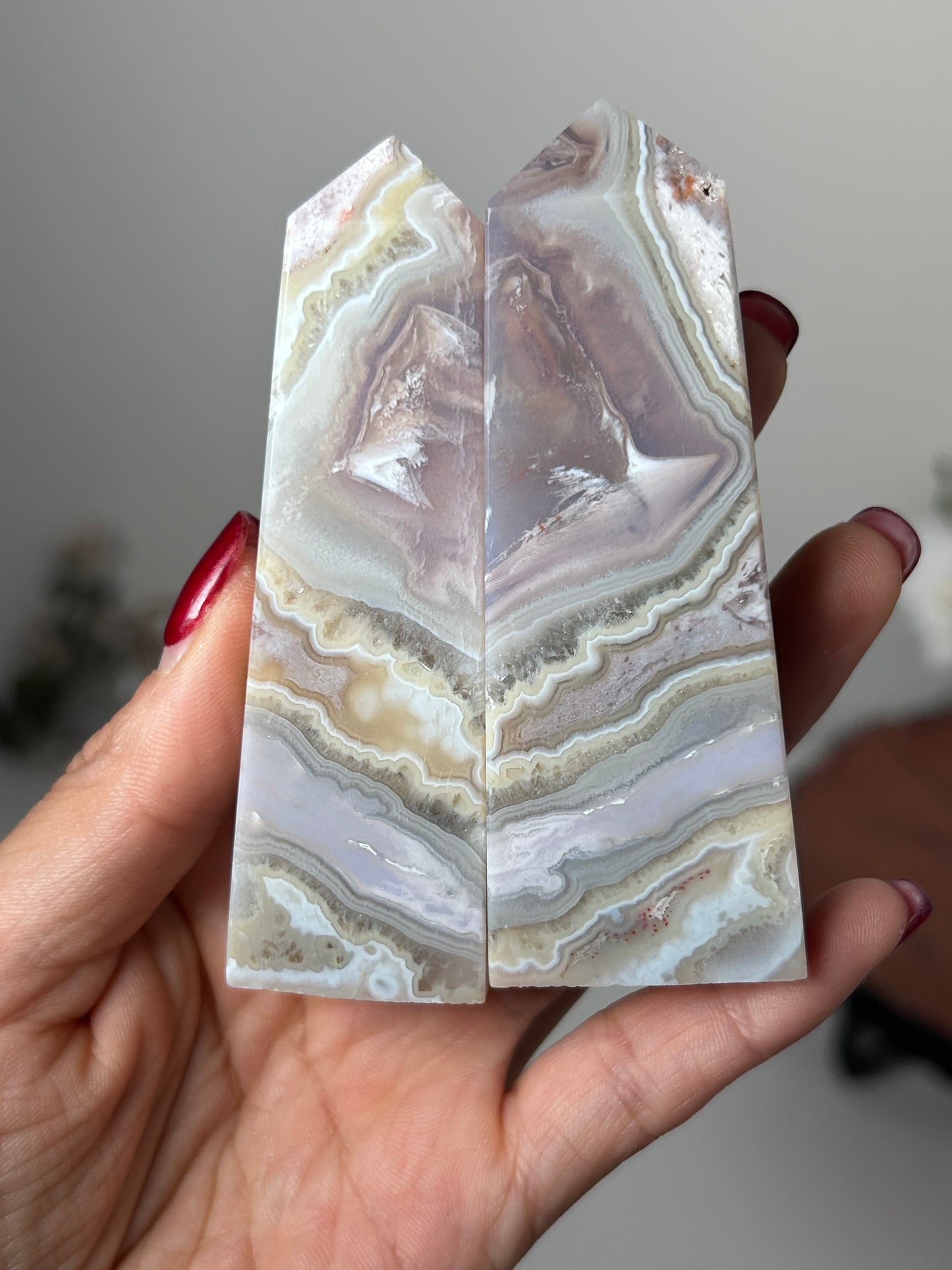 Pink Amethyst Flower Agate Towers 47, 38, 24d, 44, 48