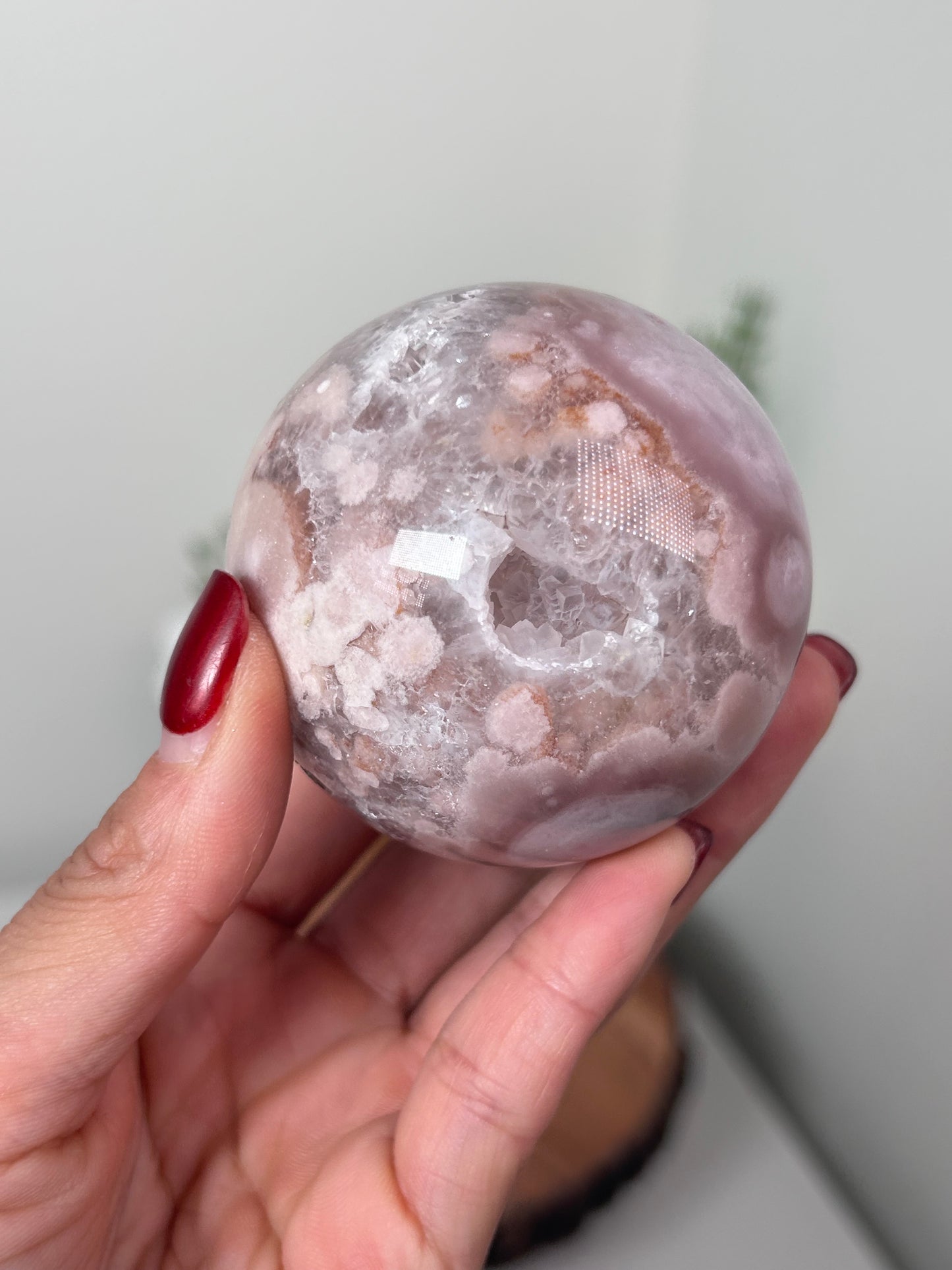 Pink Amethyst Flower Agate Sphere 90