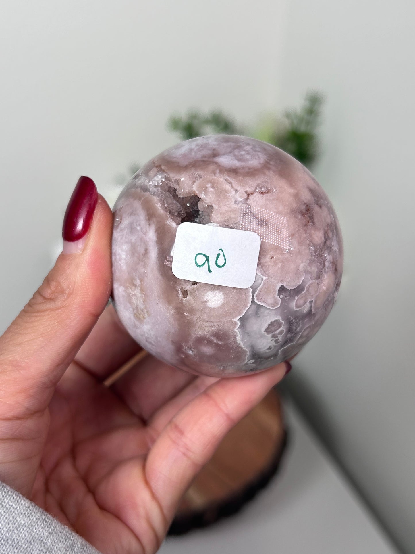 Pink Amethyst Flower Agate Sphere 90