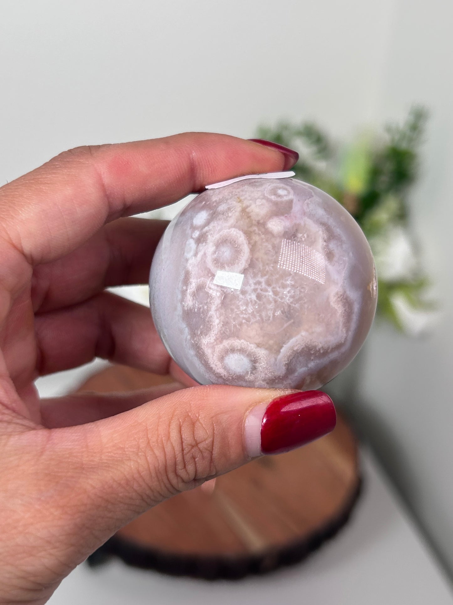 Pink Amethyst Flower Agate Sphere 56