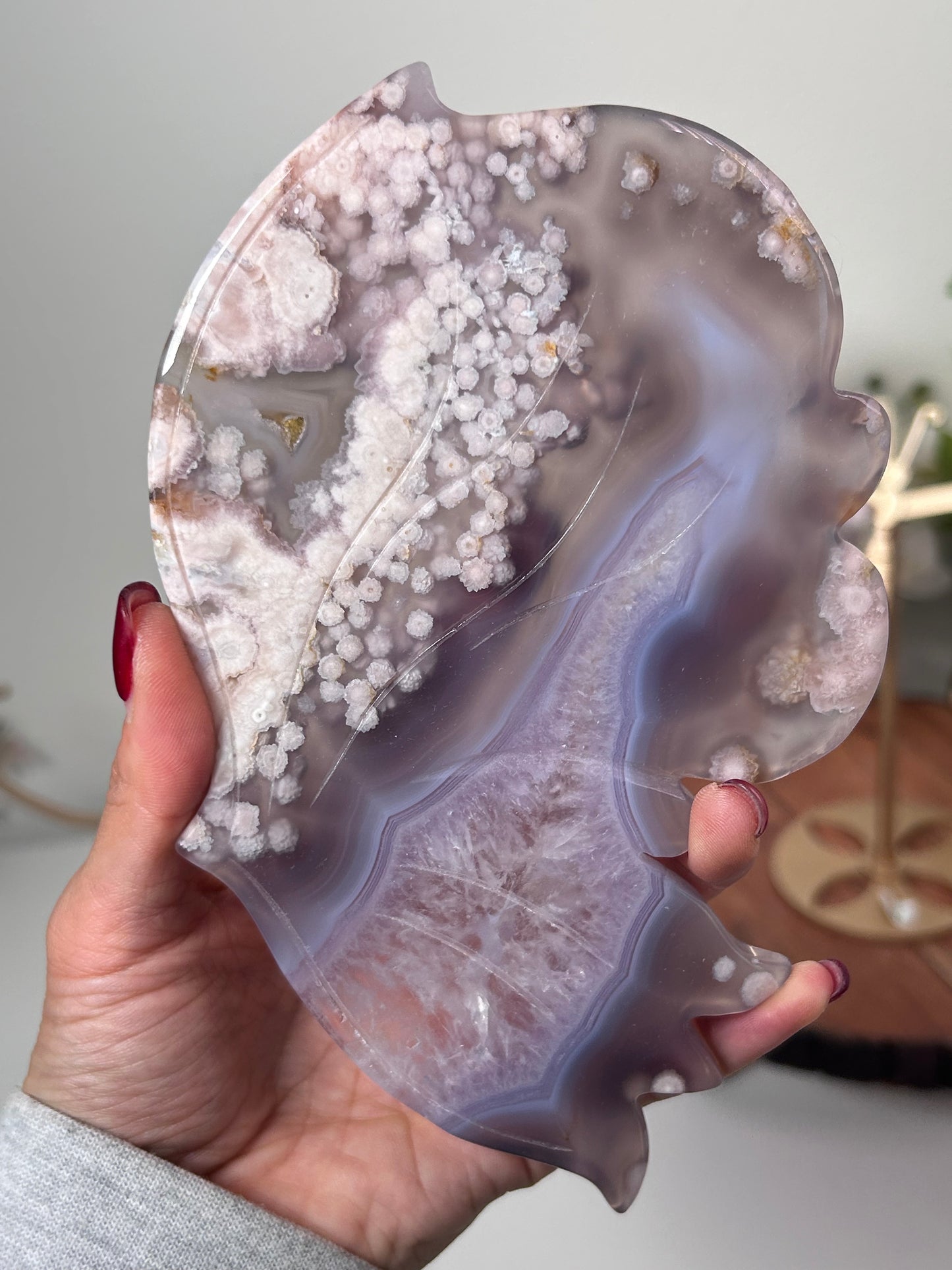 Amethyst and Black Flower Agate Butterfly Wing Set 288