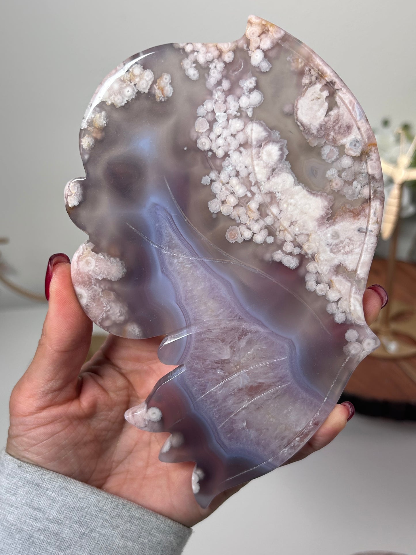 Amethyst and Black Flower Agate Butterfly Wing Set 288