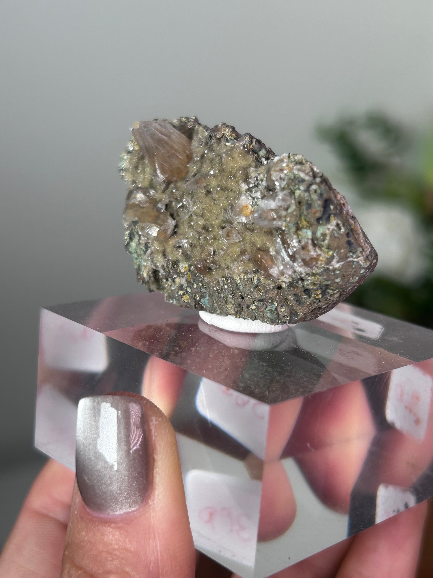 Dog Tooth Calcite with heulandite & chalcedony 10