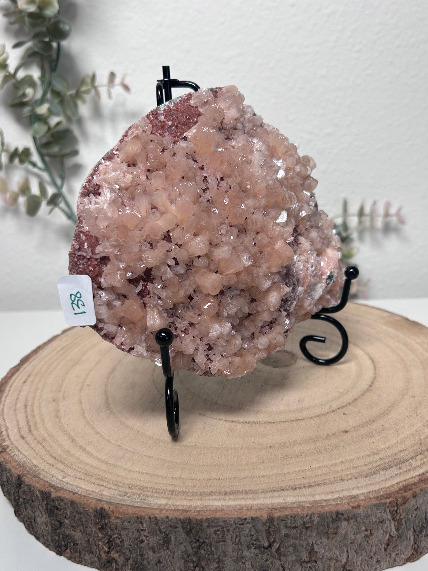 Peach Stilbite on Red Chalcedony India 138