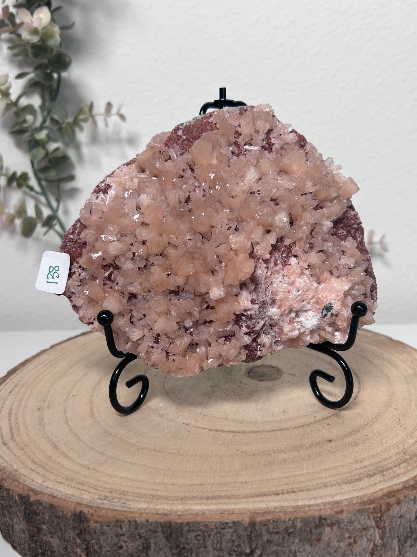 Peach Stilbite on Red Chalcedony India 138