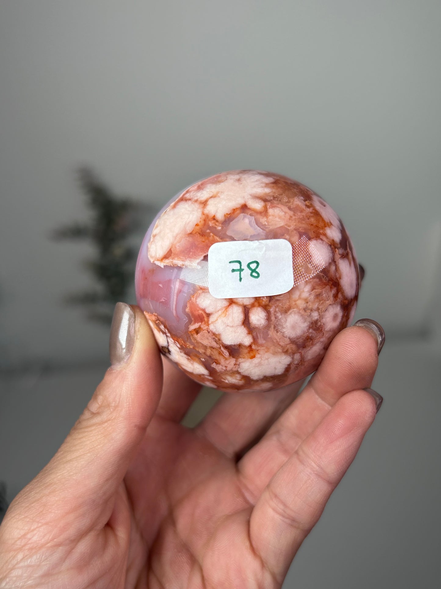 Carnelian Flower Agate Sphere 78
