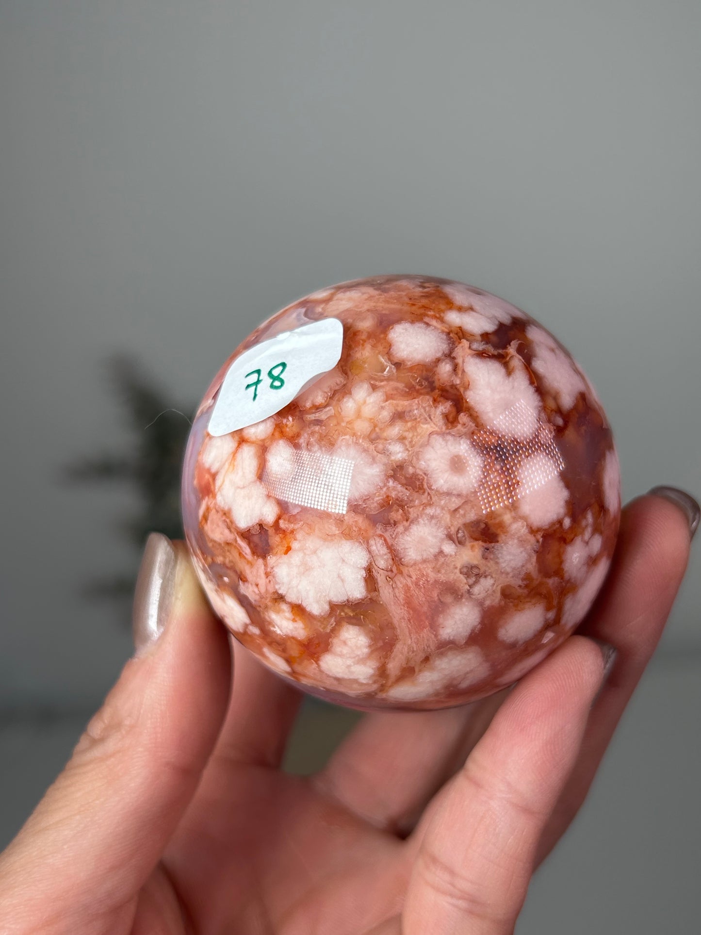 Carnelian Flower Agate Sphere 78