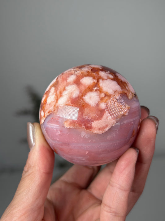 Carnelian Flower Agate Sphere 78
