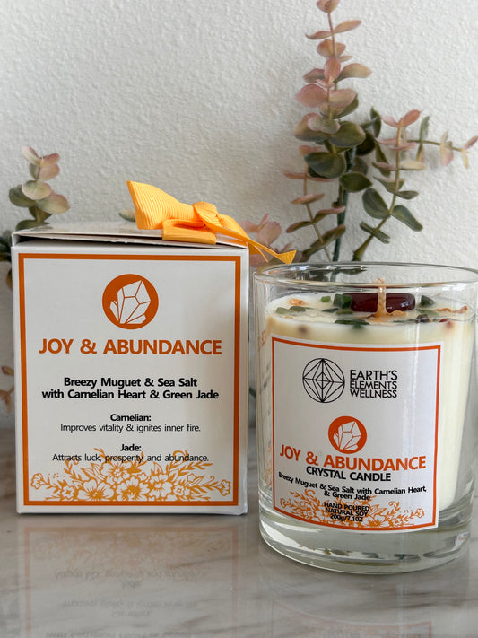 Joy & Abundance Crystal Candle