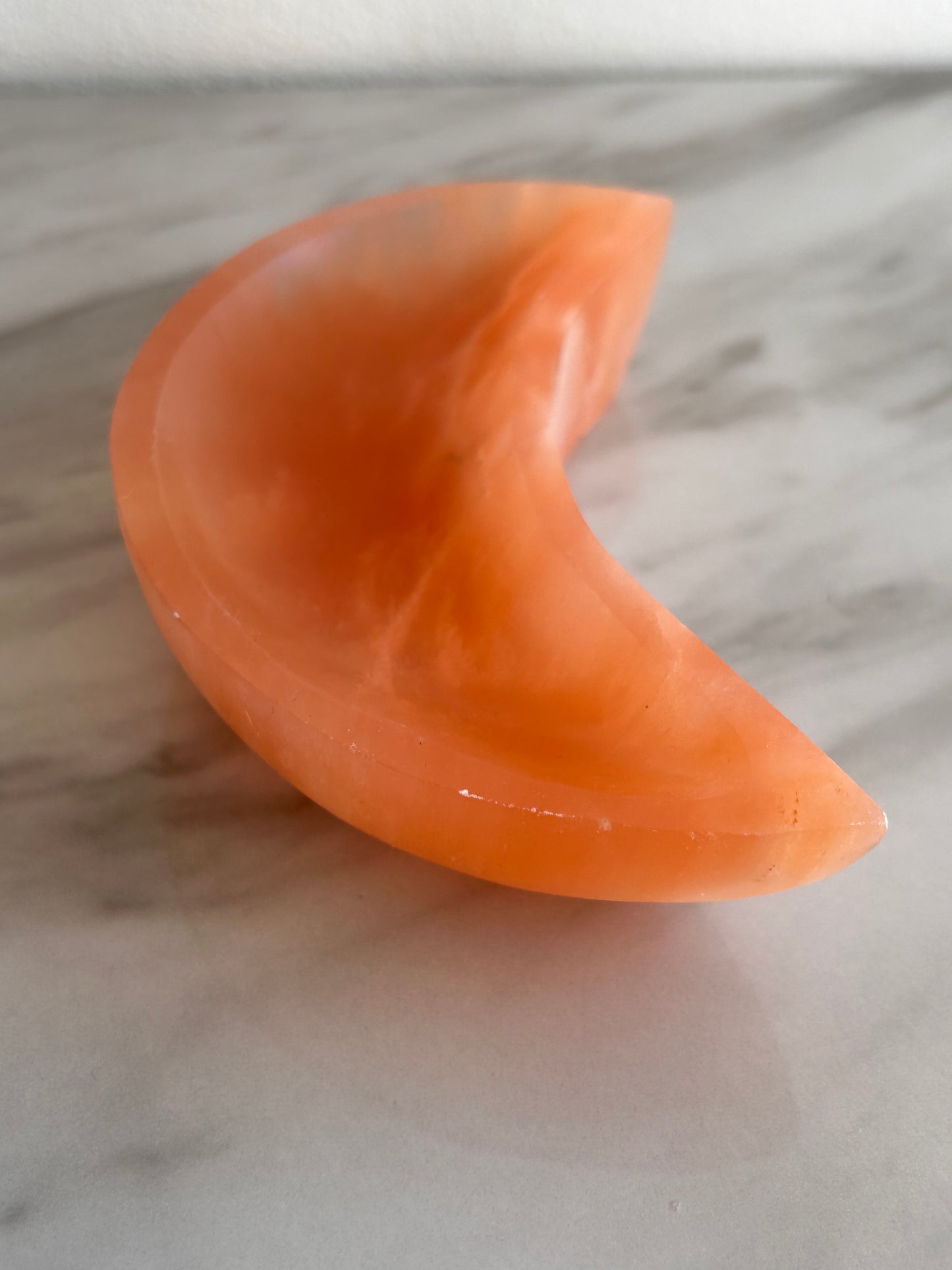 Orange Selenite Moon Bowl