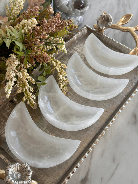 Selenite Moon Bowl