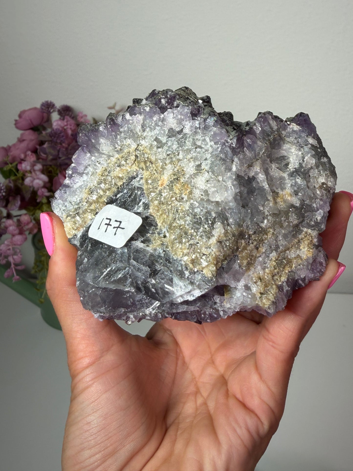 Amethyst and Fluorite with Galena and Pyrite 177