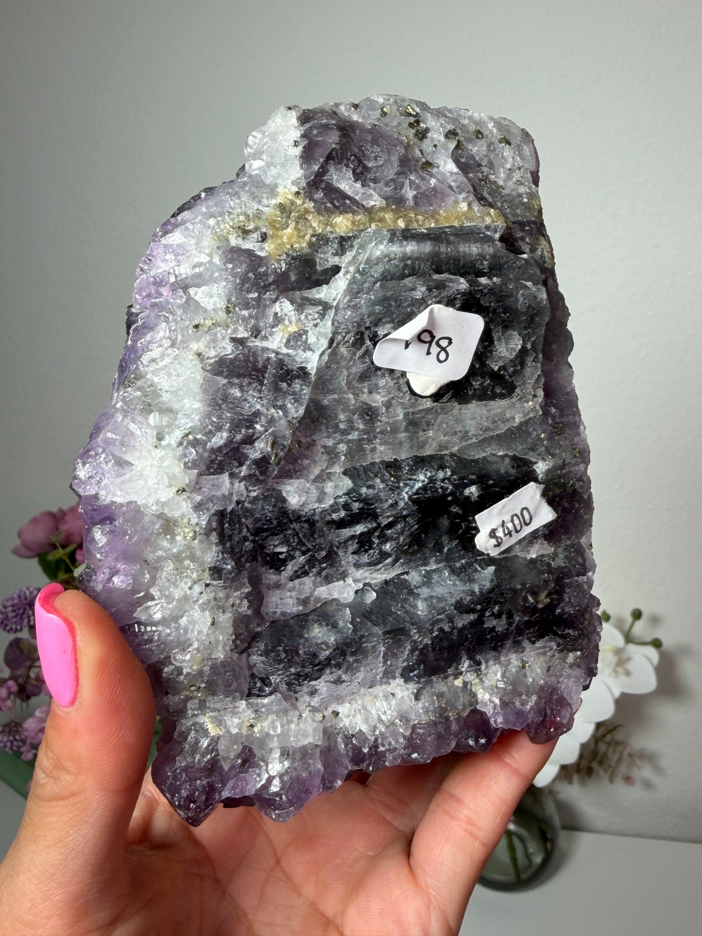 Amethyst and Fluorite with Galena and Pyrite 198