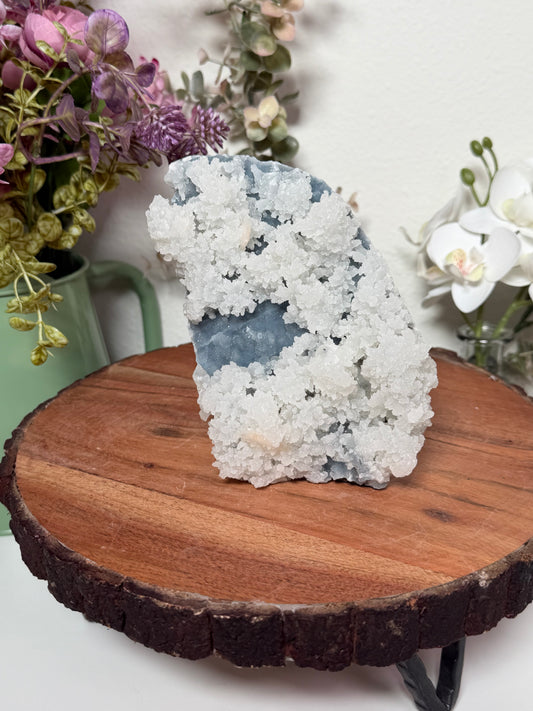 "Arctic Dream" Blue Chalcedony Stilbite, Prehnite 139