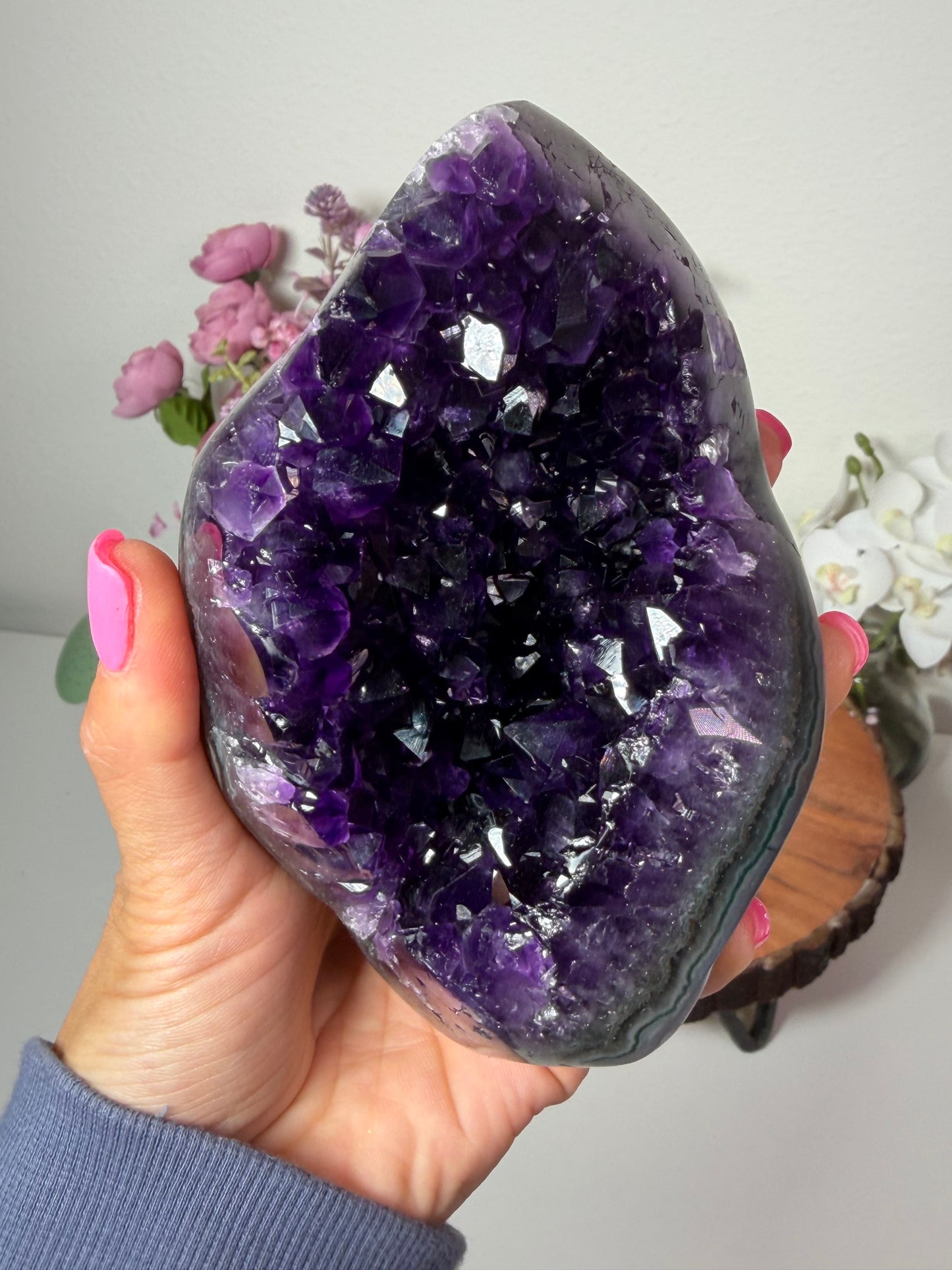 Purple Amethyst on custom stand 144