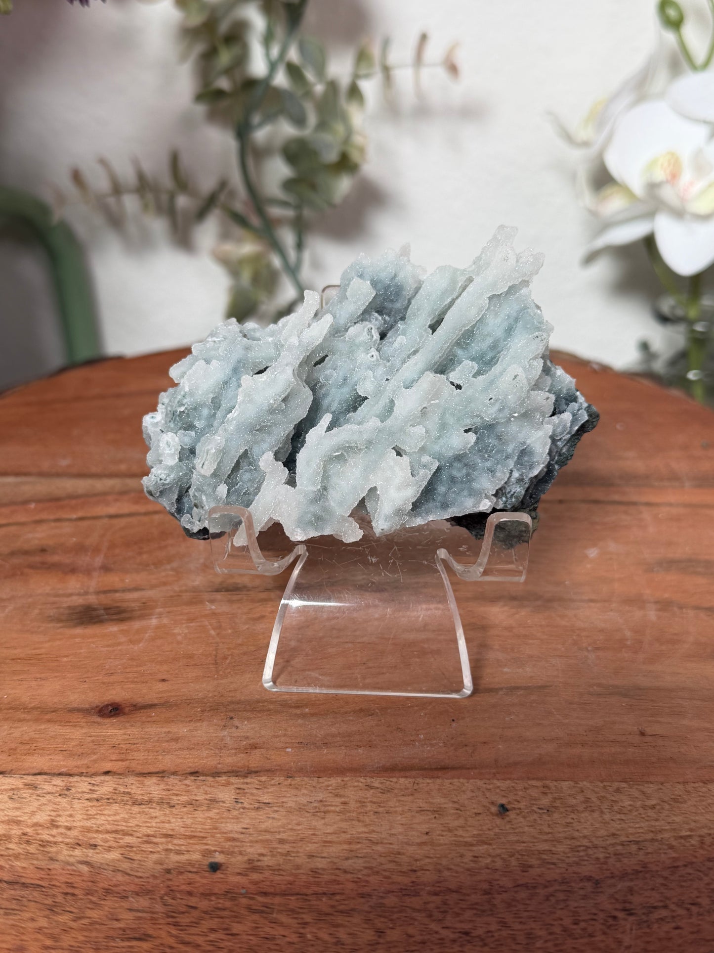 "Winter's Crown" Blue Chalcedony Stalactite with "Winter's Crown" Blue Chalcedony Stalactite with Heulandite, Stilbite, Prehnite 67