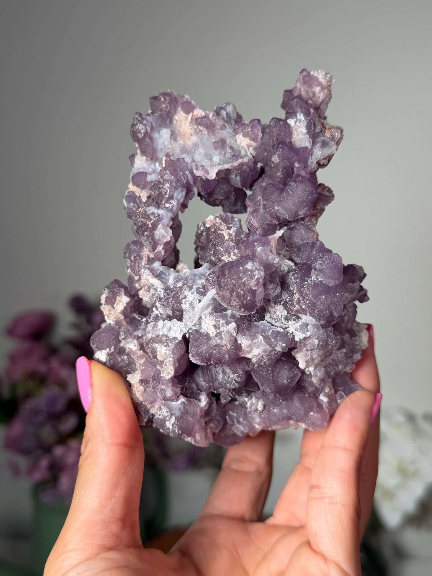 Tombstone AZ, Purple Fluorite with Quartz Epimorphs 388