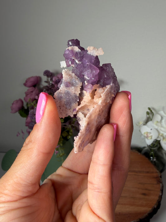 Tombstone AZ, Purple Fluorite with Quartz Epimorphs 75